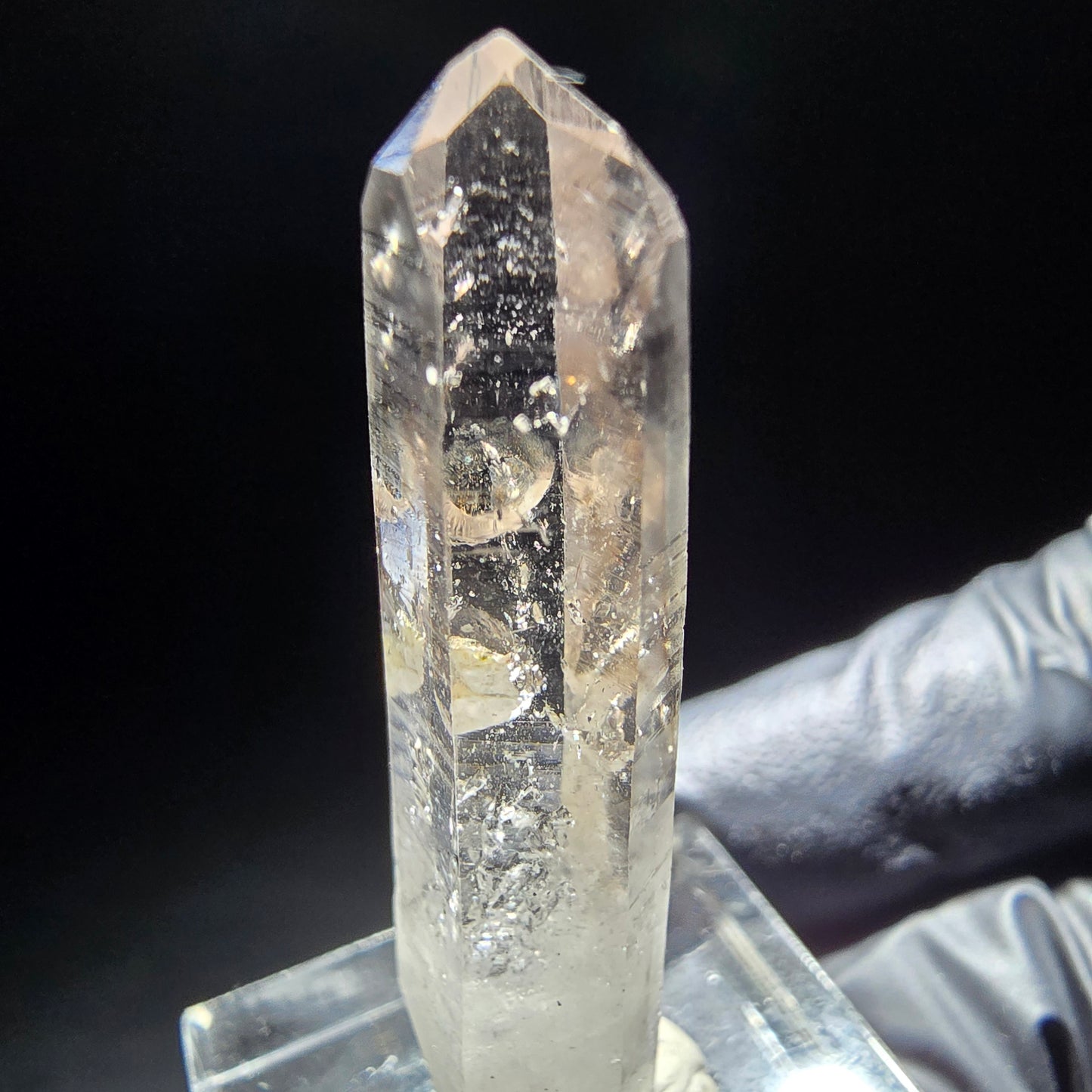 Klare Phantom Rauchquarz Kristallspitze Goboboseb, Namibia 42*11*7mm Sammlung