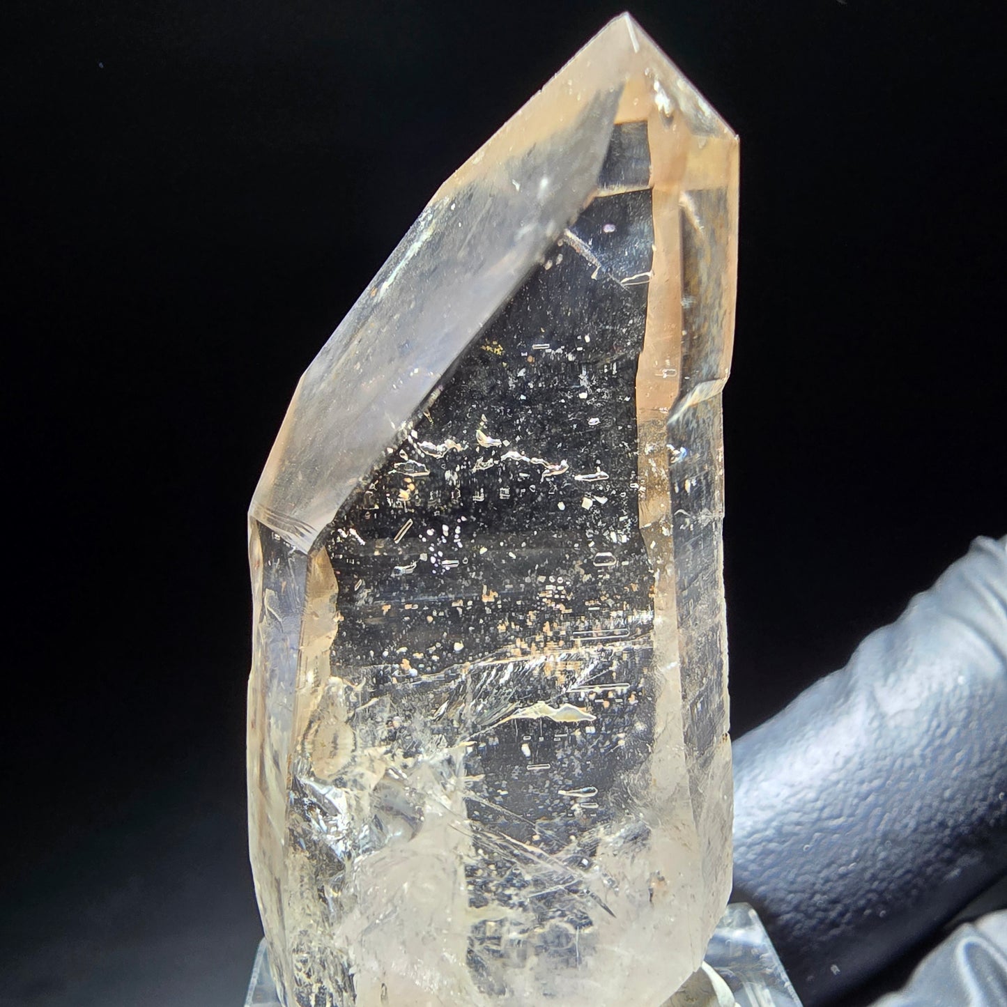 Klare Phantom Rauchquarz Zepter Spitze Goboboseb, Namibia 45*20*11mm Sammlung