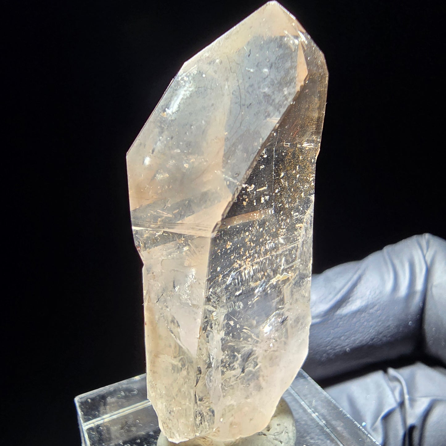 Klare Phantom Rauchquarz Zepter Spitze Goboboseb, Namibia 45*20*11mm Sammlung