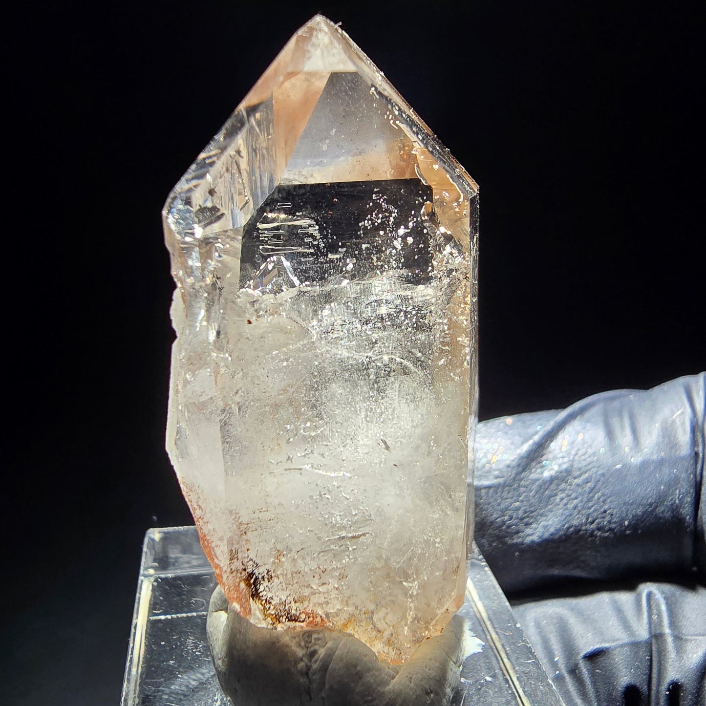 Phantom Rauchquarz Zepter Spitze Goboboseb Namibia 44*23*20mm Mineraliensammlung
