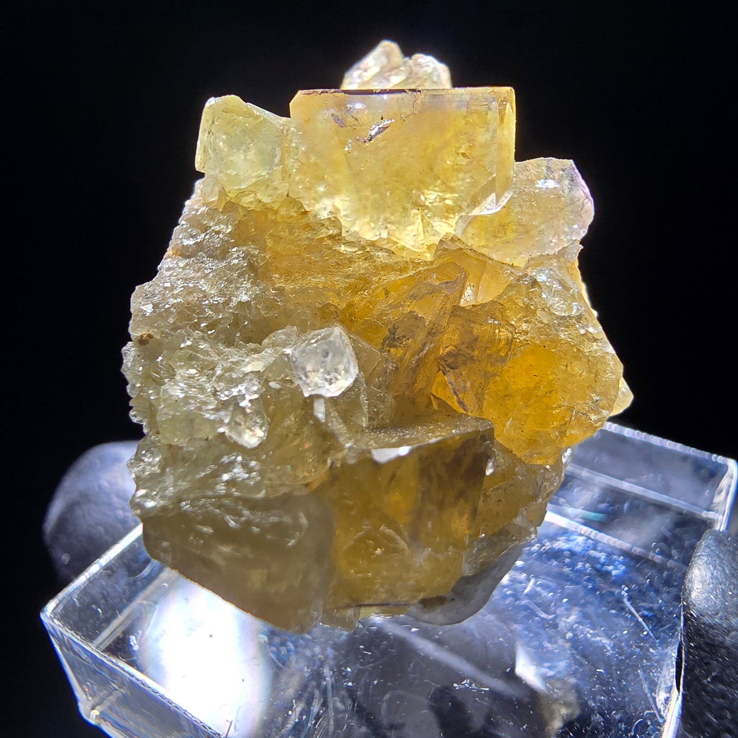 Phantom Fluorit Würfel Stufe gelb lila Okorusu, Namibia 30*24*16mm Sammlung