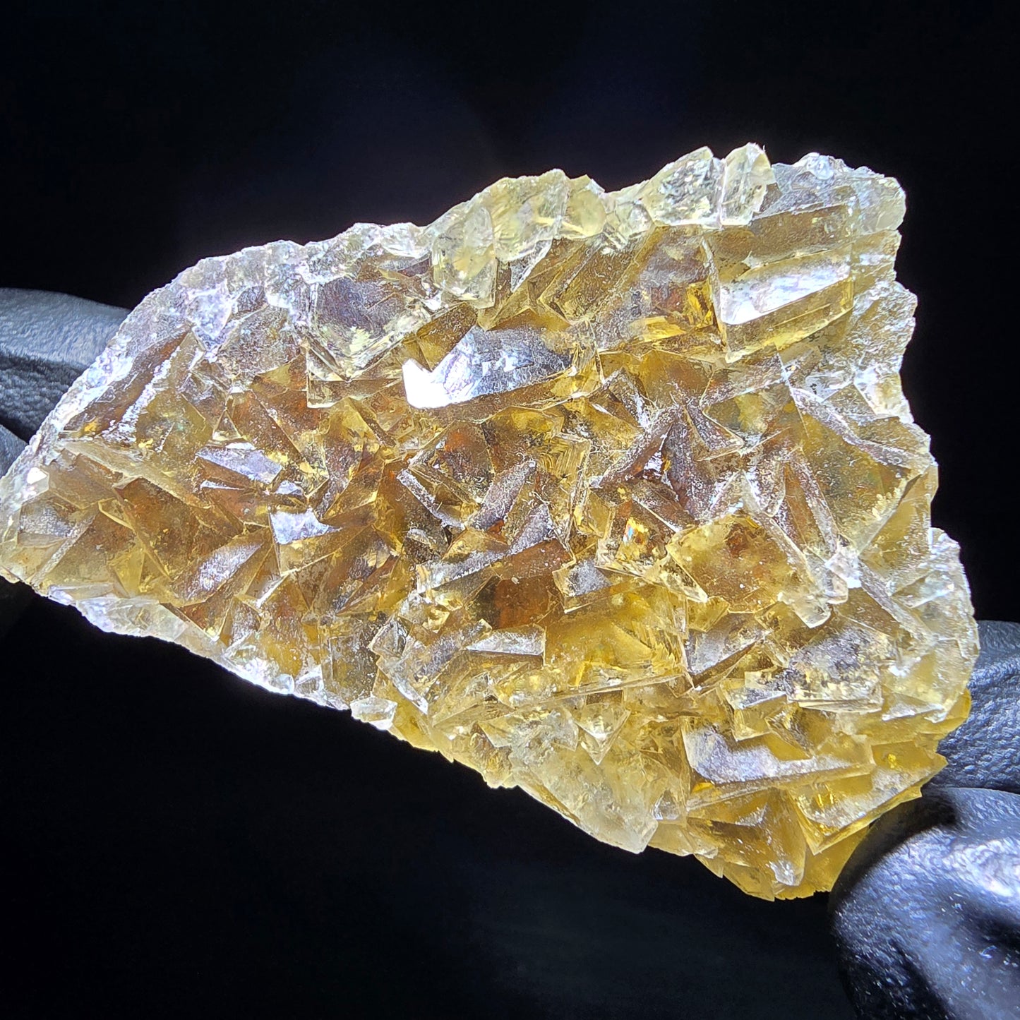 Phantom Fluorit Würfel Stufe gelb blau lila Okorusu, Namibia 53*39*13mm Sammlung