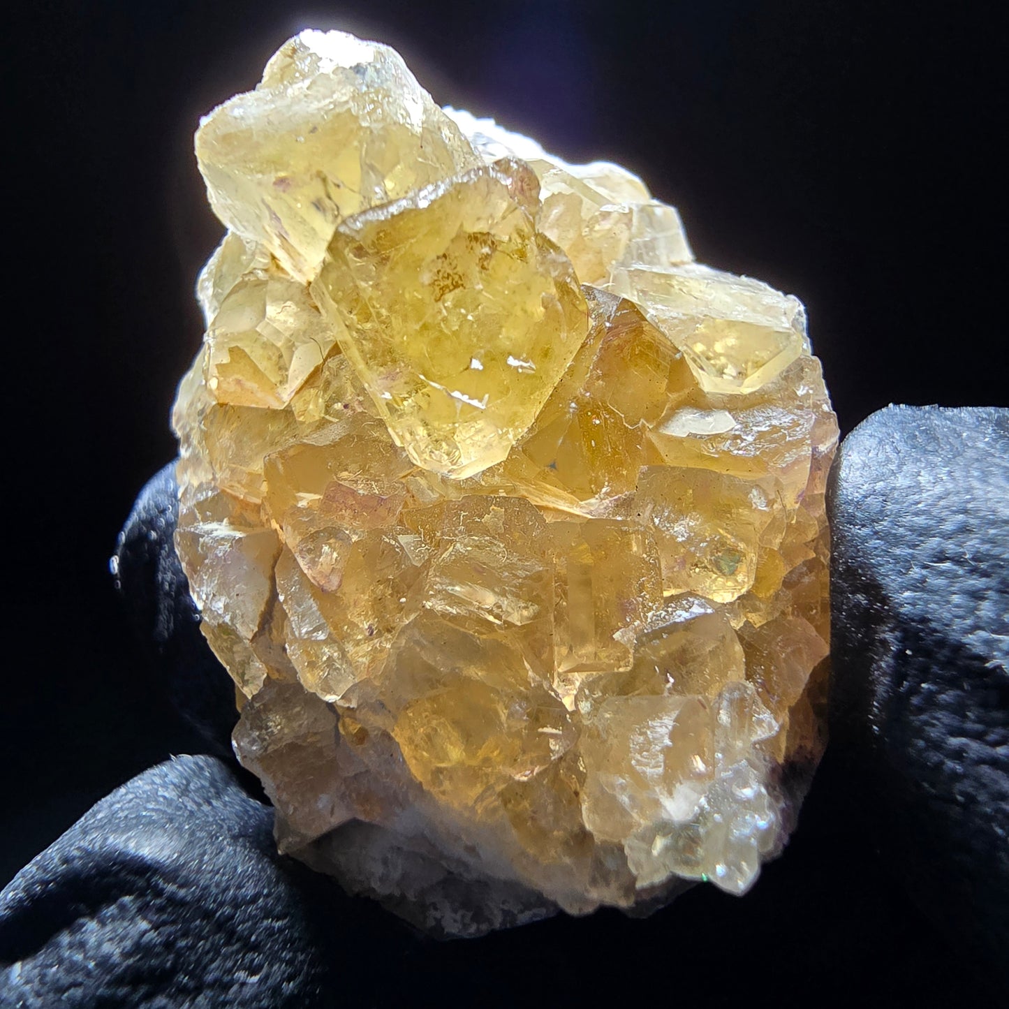 Phantom Fluorit Würfel Stufe gelb Okorusu, Namibia 28*21*12mm Mineraliensammlung