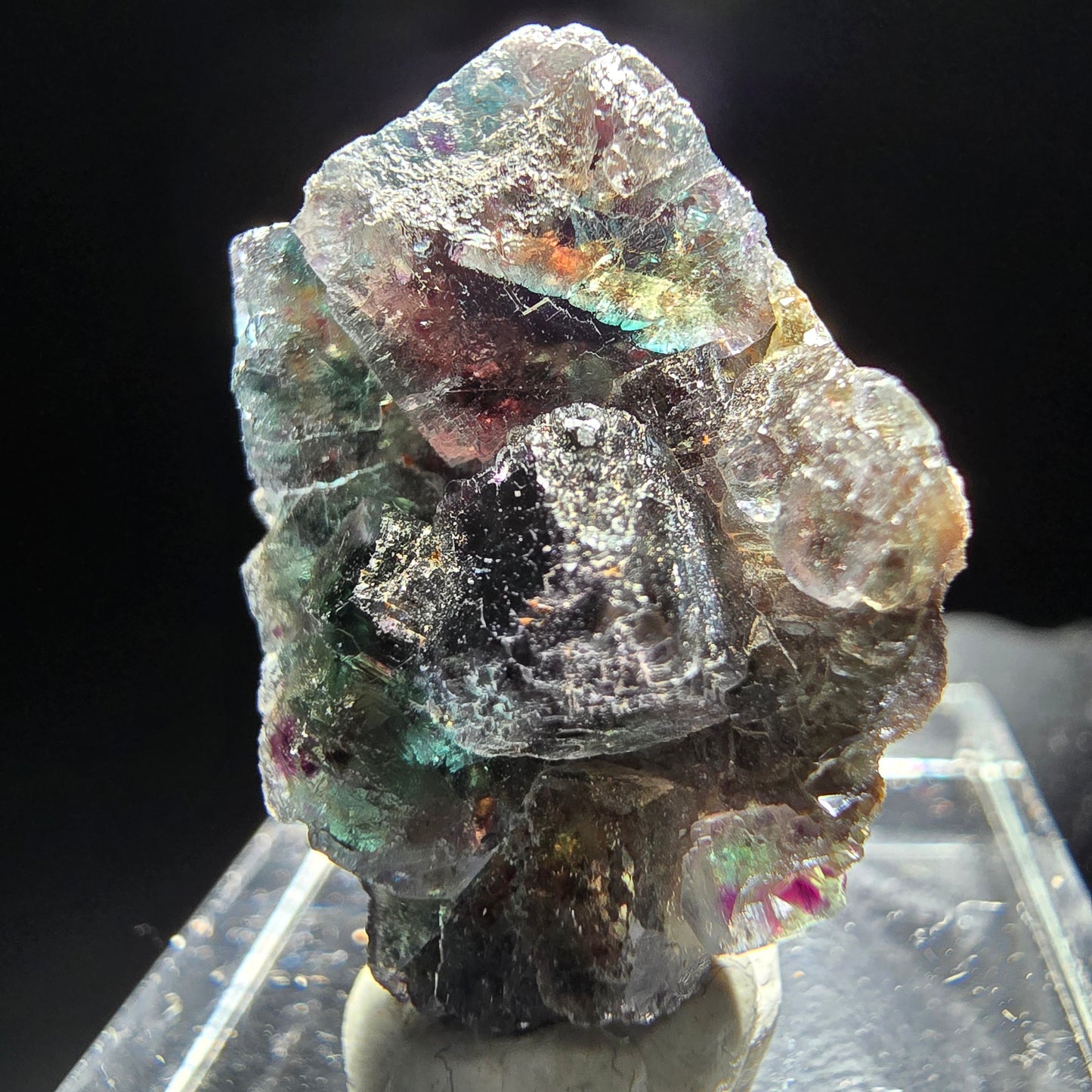 Phantom Fluorit Würfel Stufe grün lila Okorusu, Namibia 25*16*9mm Sammlung