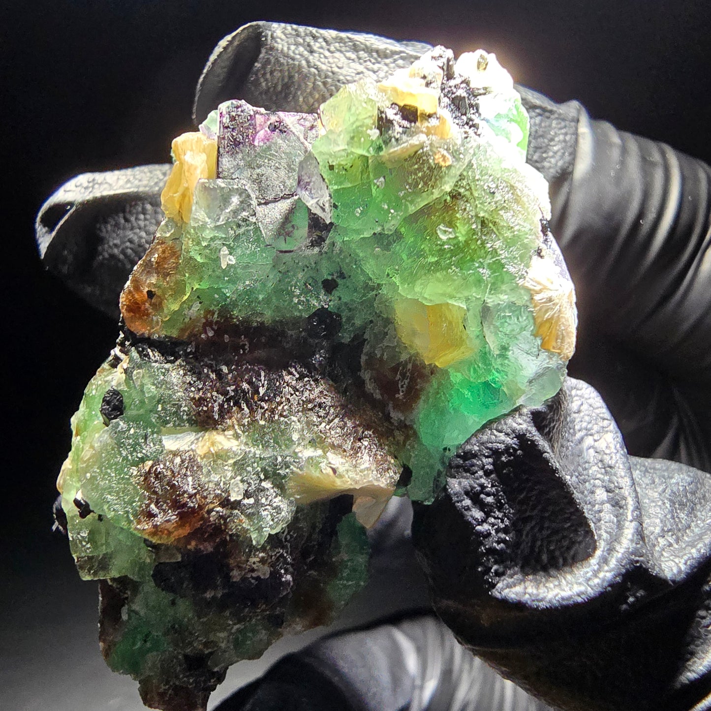 Phantom Fluorit, Muskovit, Schörl Stufe Erongo, Namibia 50*31*19mm Sammlung