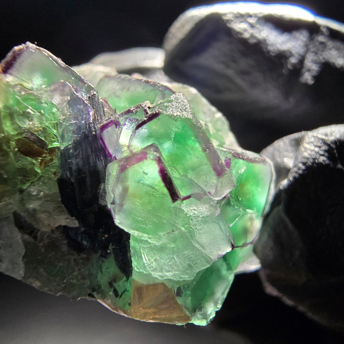 Phantom Fluorit, Muskovit, Schörl Stufe Erongo, Namibia 50*31*19mm Sammlung