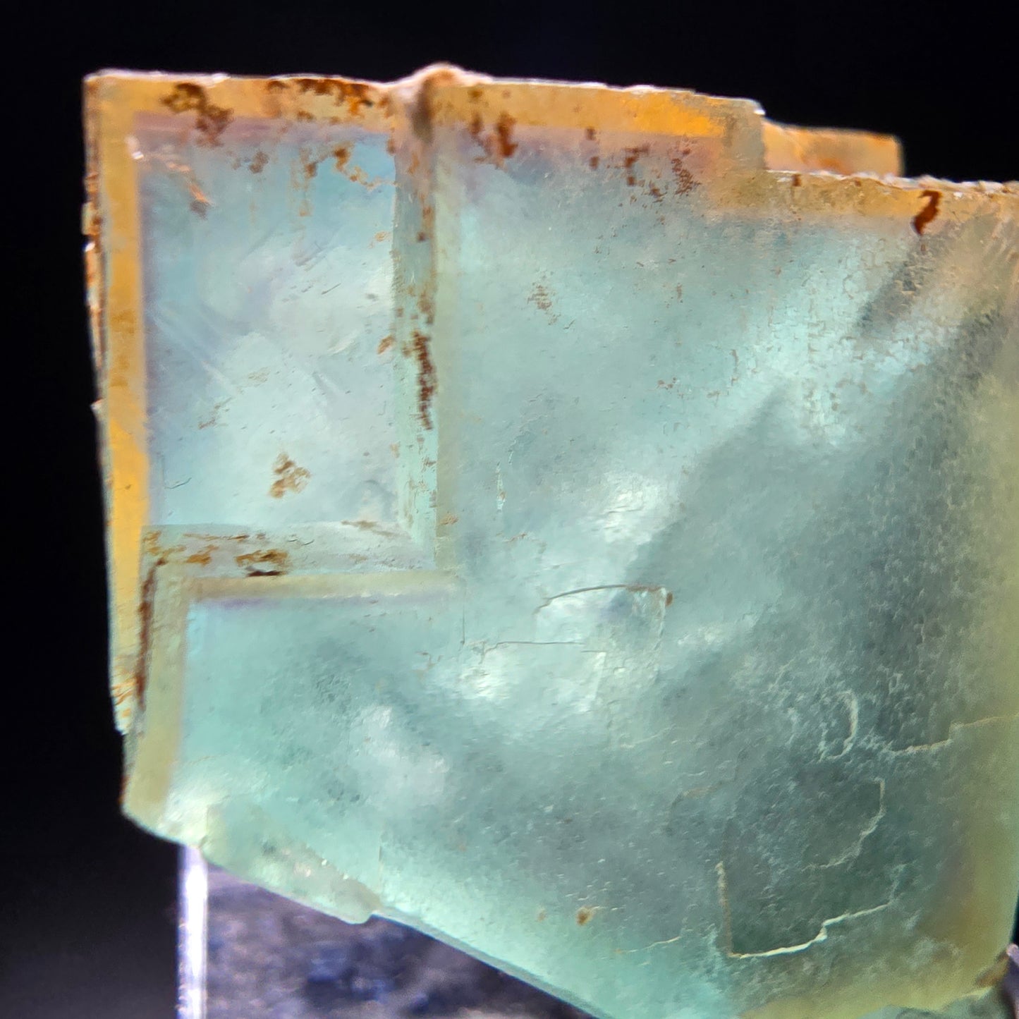 Cube de fluorite fantôme transparent, vert jaune, Erongo, namibie, Collection 28x26x18mm