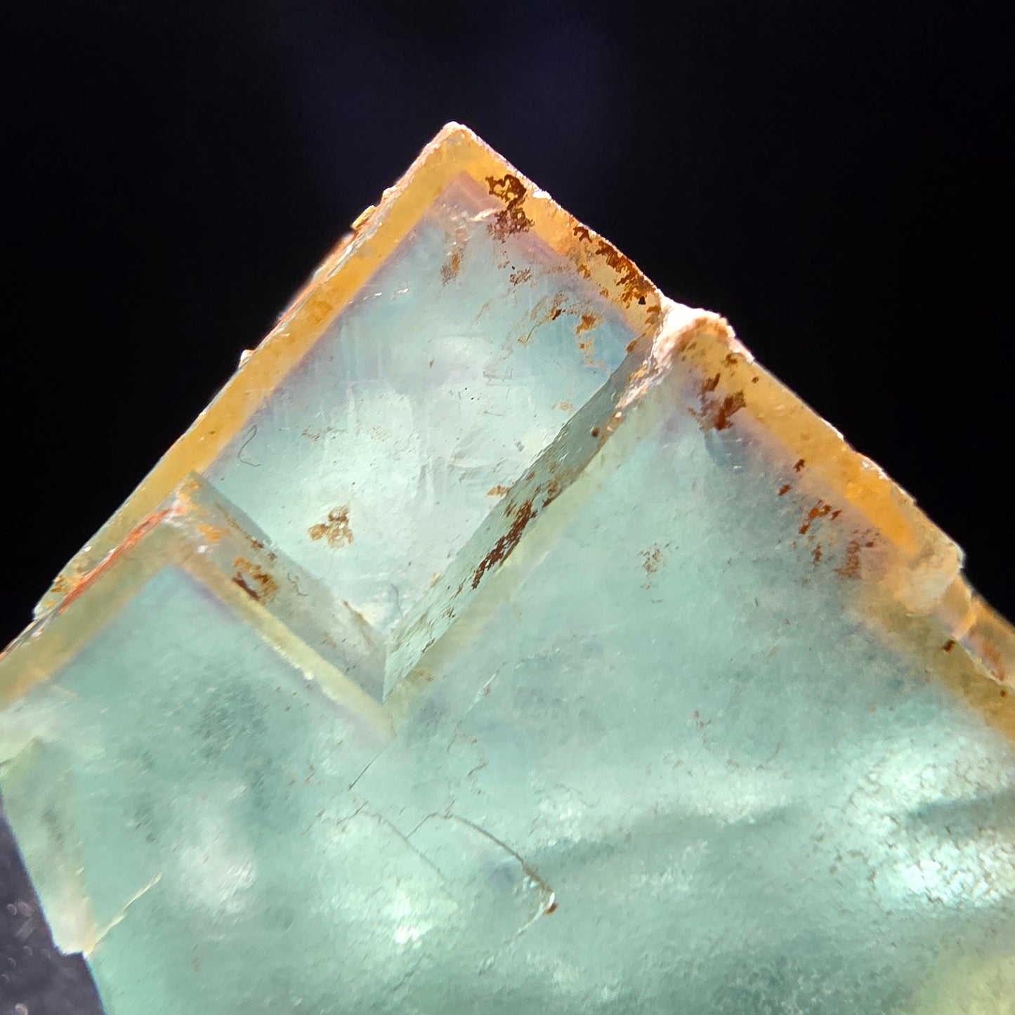 Cube de fluorite fantôme transparent, vert jaune, Erongo, namibie, Collection 28x26x18mm
