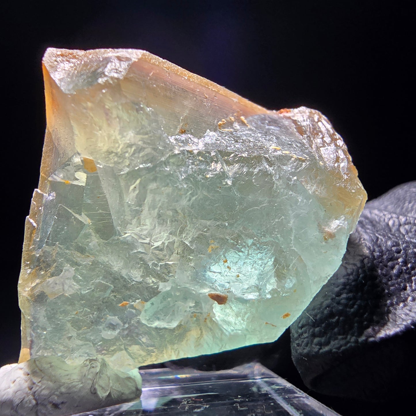 Cube de fluorite fantôme transparent, vert jaune, Erongo, namibie, Collection 28x26x18mm