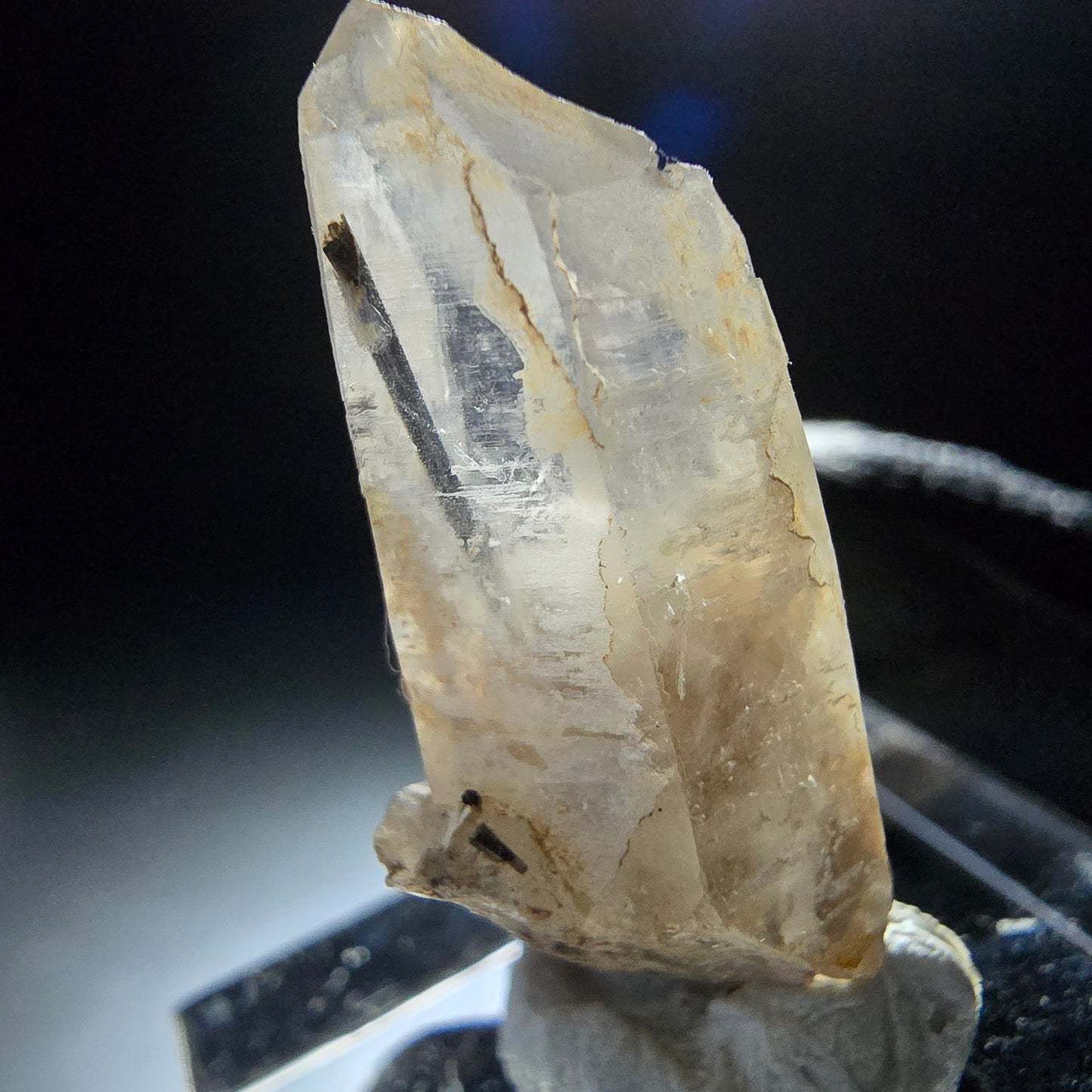 Klarer Turmalin Quarz, Rauchquarz mit Schörl Erongo Namibia 29*16*12mm Sammlung