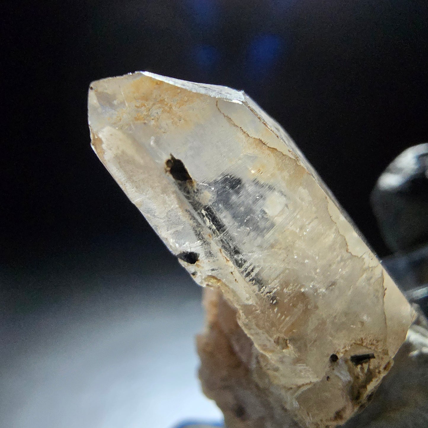 Klarer Turmalin Quarz, Rauchquarz mit Schörl Erongo Namibia 29*16*12mm Sammlung