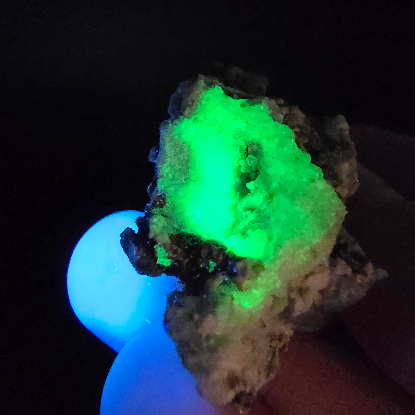 Zonare Fluorit, Muskovit, Hyalit, Orthoklas Stufe Erongo Namibia 58*31*21mm