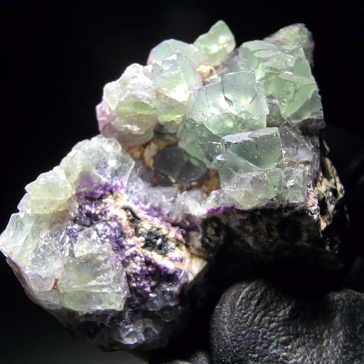 Zonare Fluorit Muskovit Schörl Orthoklas Stufe Erongo Namibia 56*42*29mm