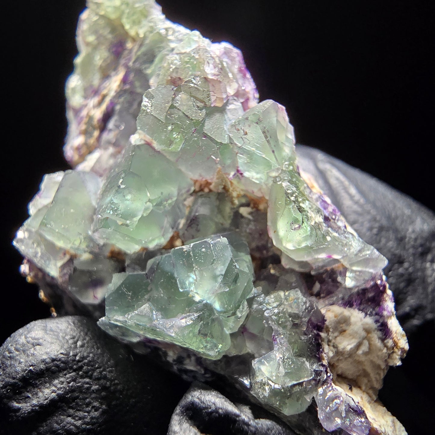 Zonare Fluorit Muskovit Schörl Orthoklas Stufe Erongo Namibia 56*42*29mm