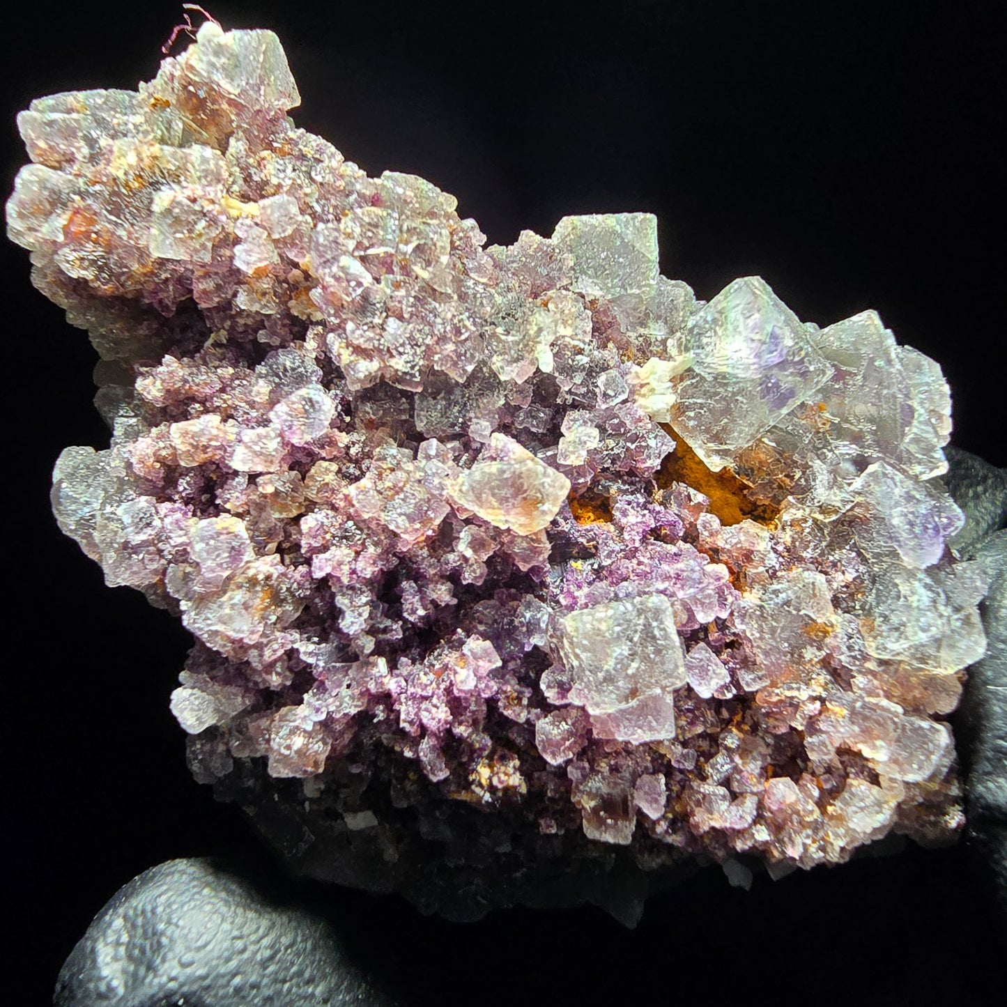 Phantom Fluorite Cube Tier Violet Vert Blanc Erongo, Namibie 55*35*21mm Collection