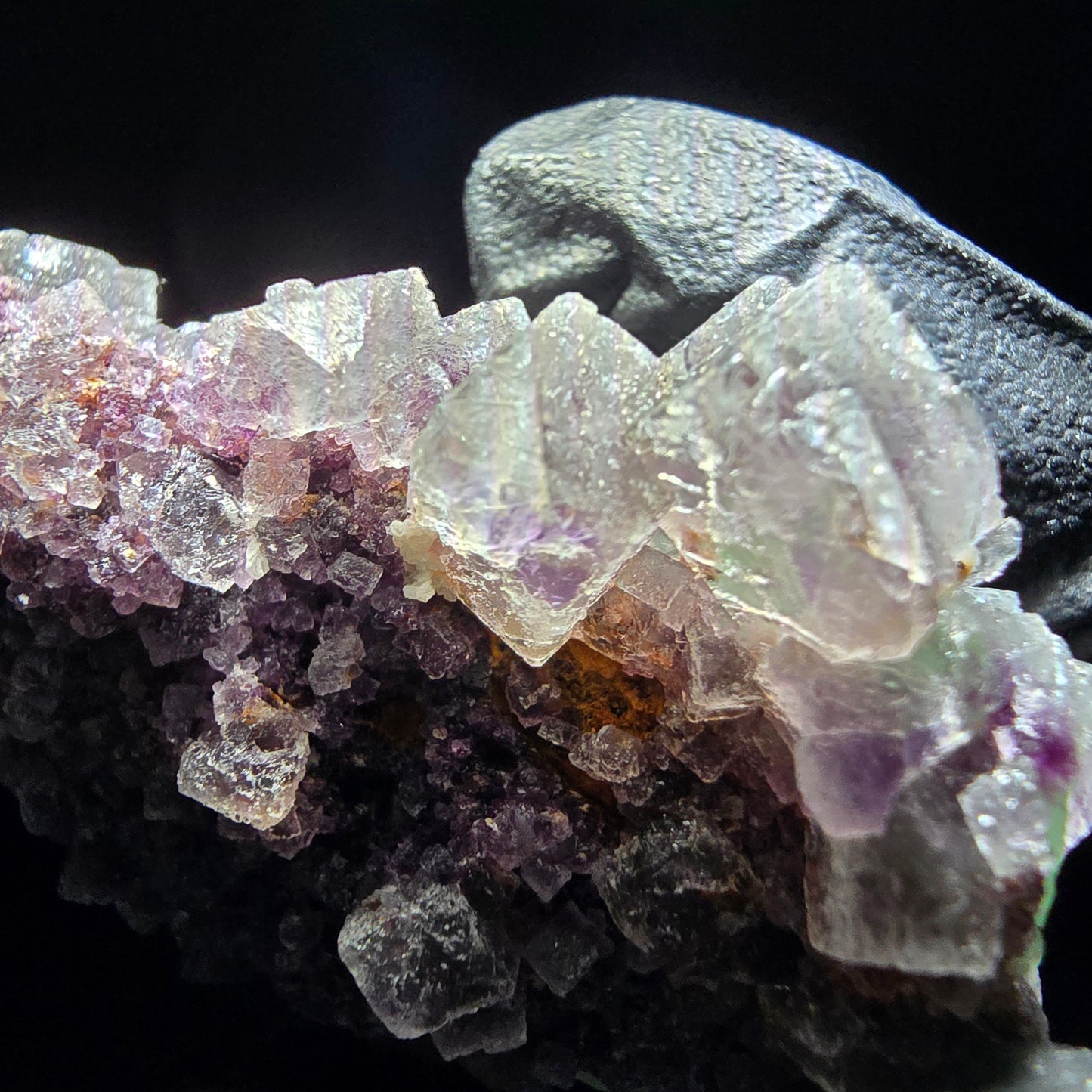 Phantom Fluorite Cube Tier Violet Vert Blanc Erongo, Namibie 55*35*21mm Collection