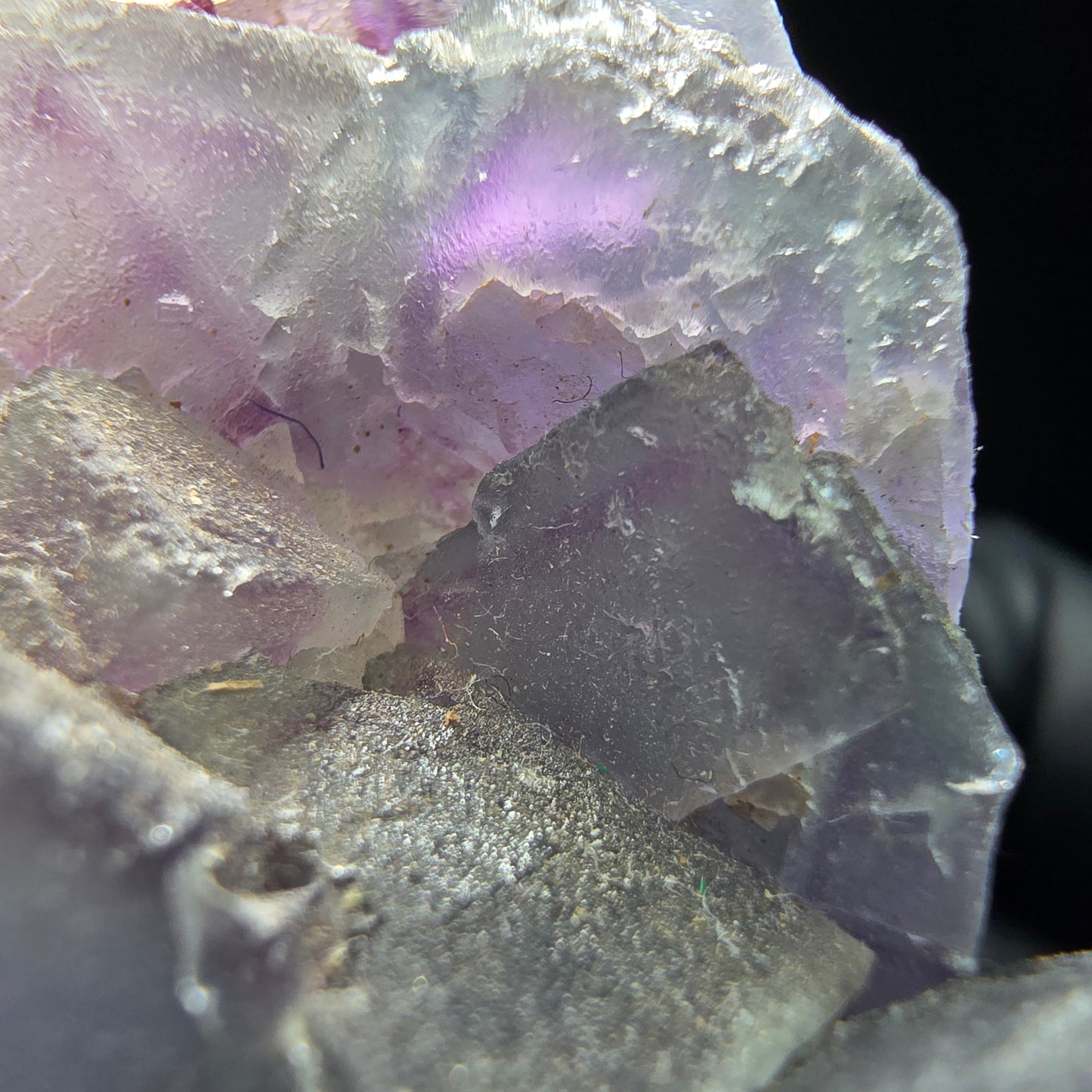 Phantom Fluorit Würfel auf Quarz Stufe lila grün Omehane, Namibia 40*30*16mm