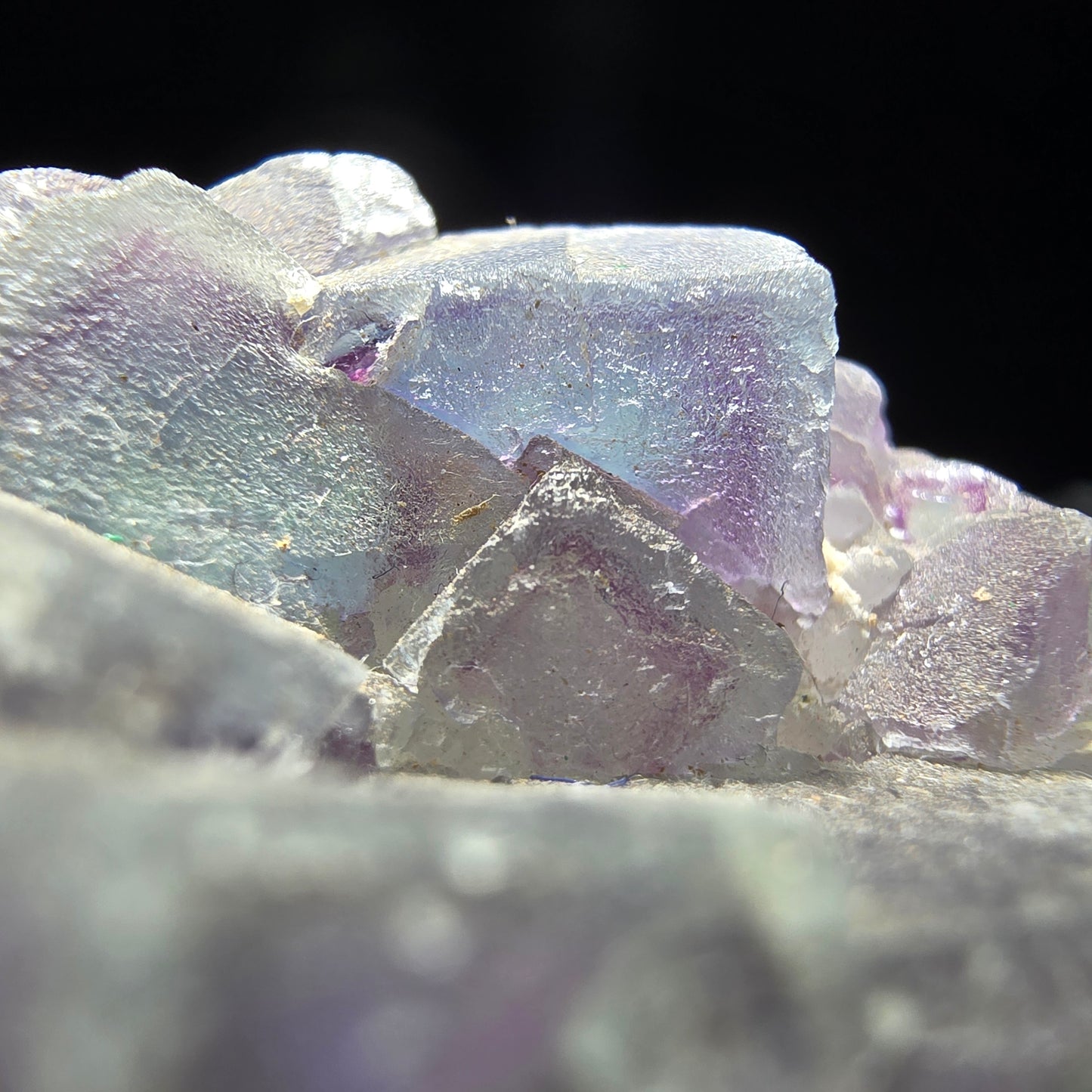 Phantom Fluorit Würfel auf Quarz Stufe lila grün Omehane, Namibia 40*30*16mm