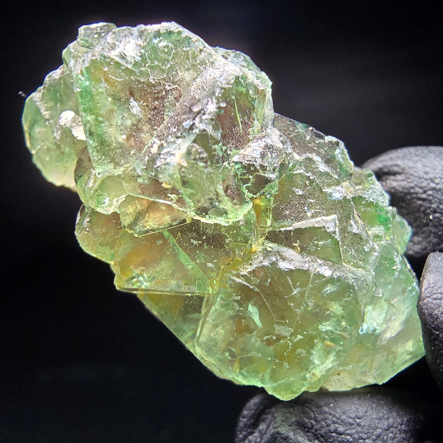 Phantom Fluorit Würfel Stufe grün lila Okorusu, Namibia 44*24*17mm Sammlung