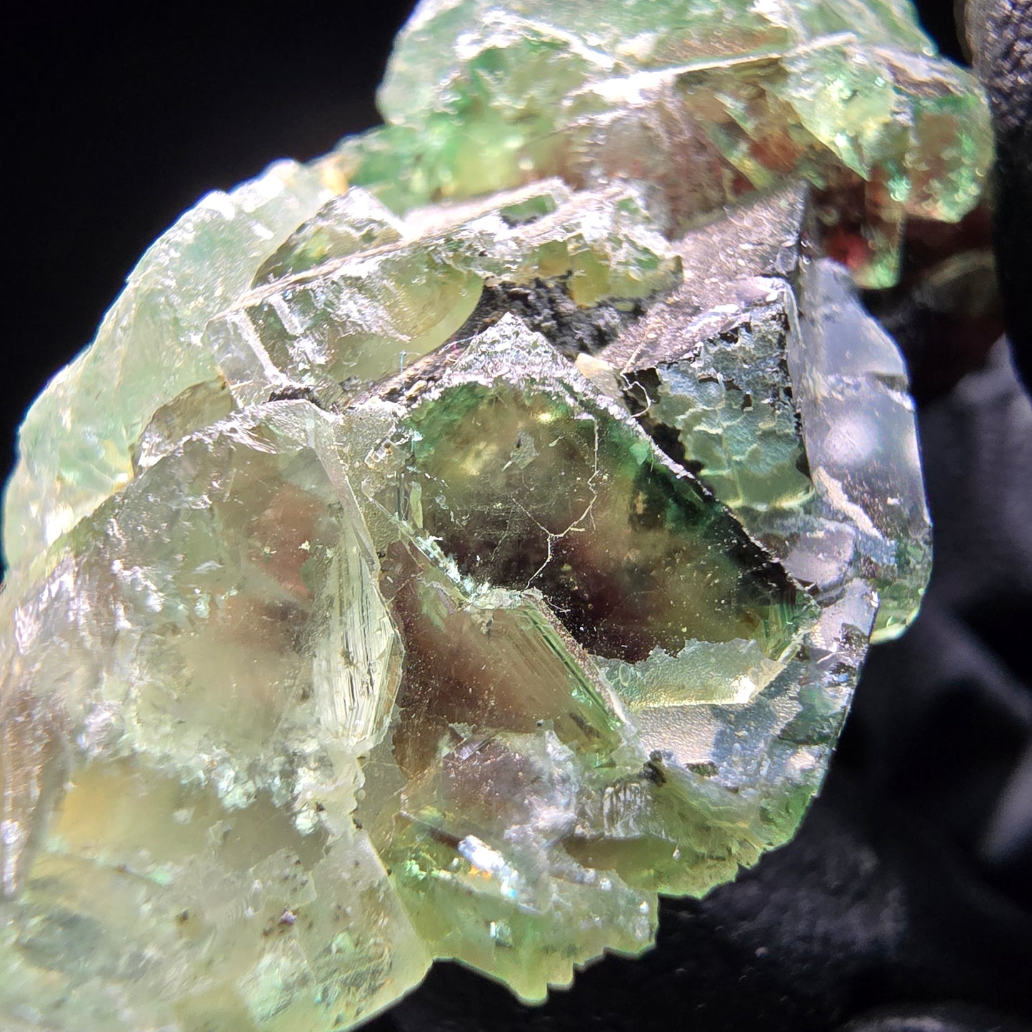 Phantom Fluorit Würfel Stufe grün lila Okorusu, Namibia 44*24*17mm Sammlung