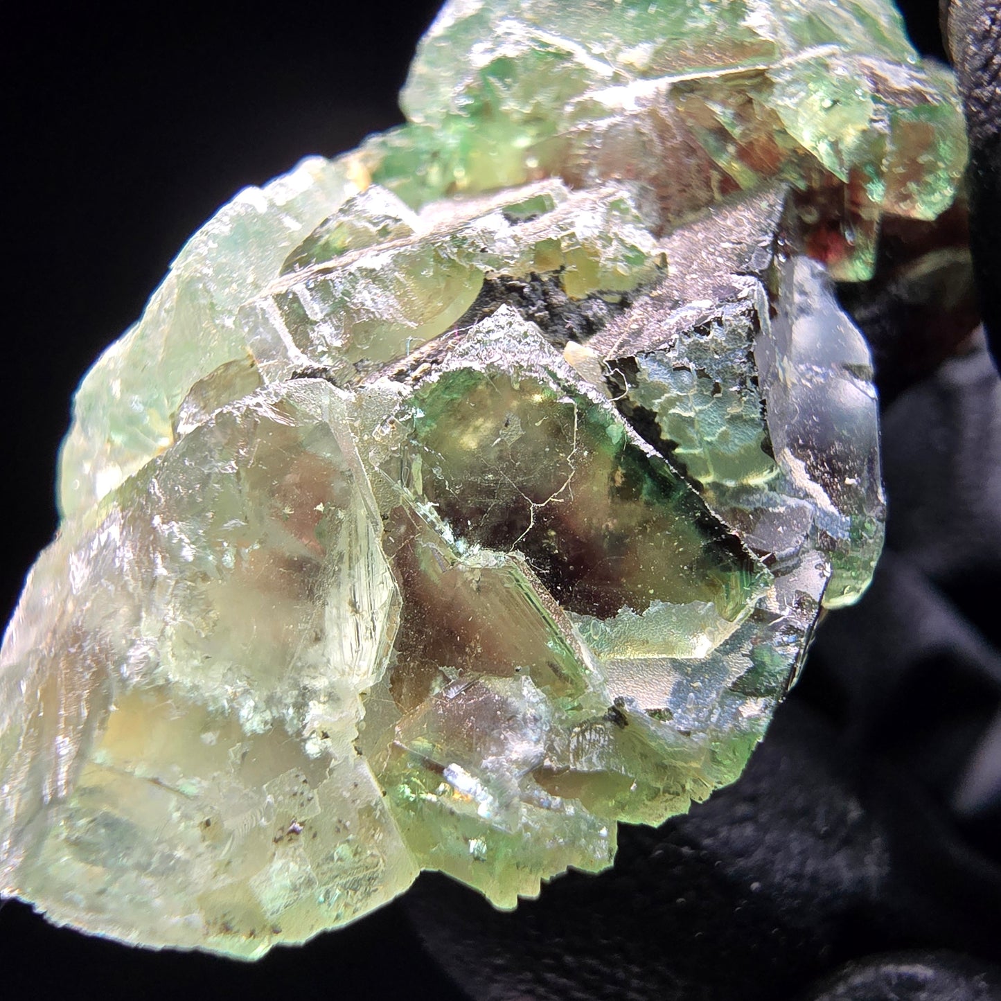 Phantom Fluorit Würfel Stufe grün lila Okorusu, Namibia 44*24*17mm Sammlung