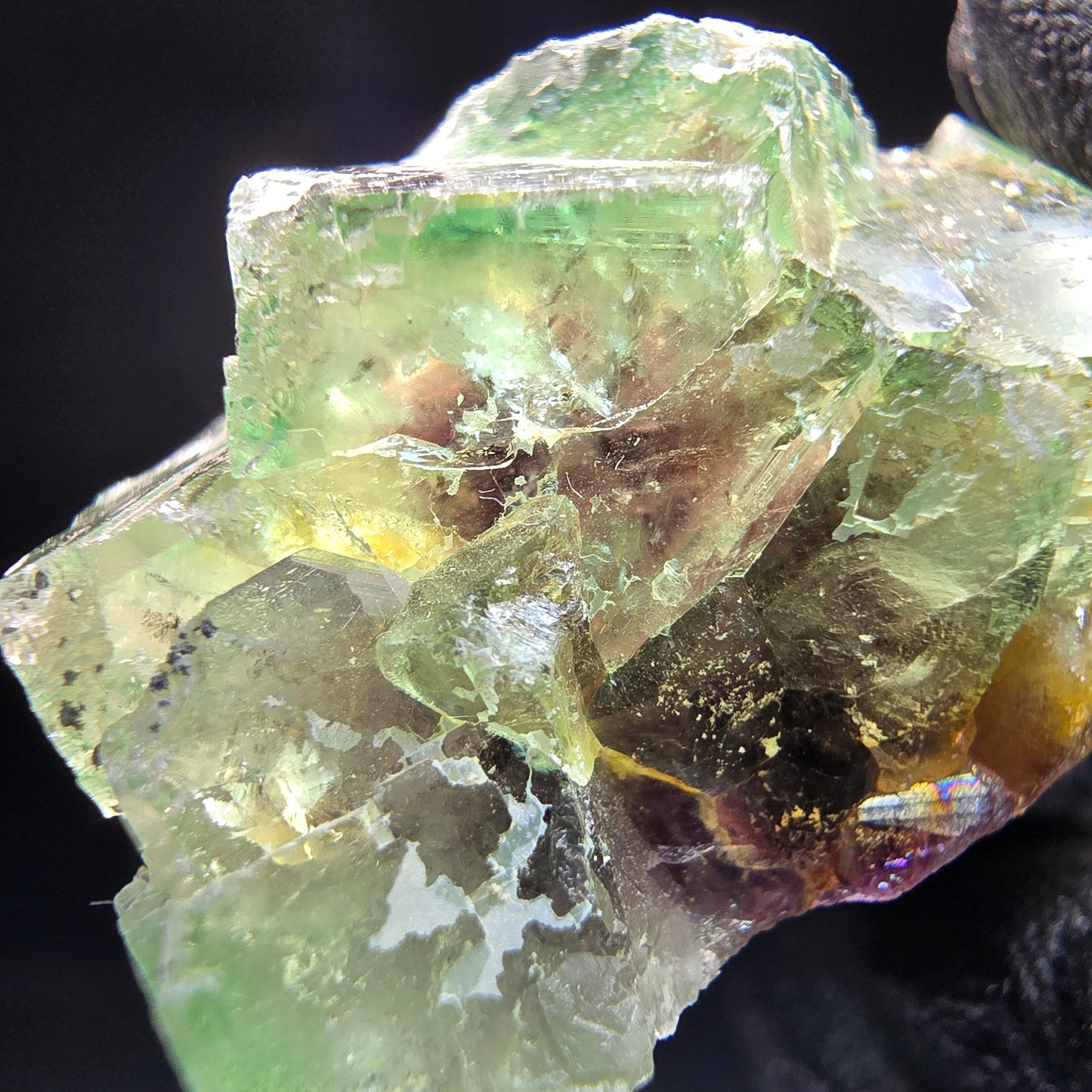 Phantom Fluorit Würfel Stufe grün lila Okorusu, Namibia 44*24*17mm Sammlung