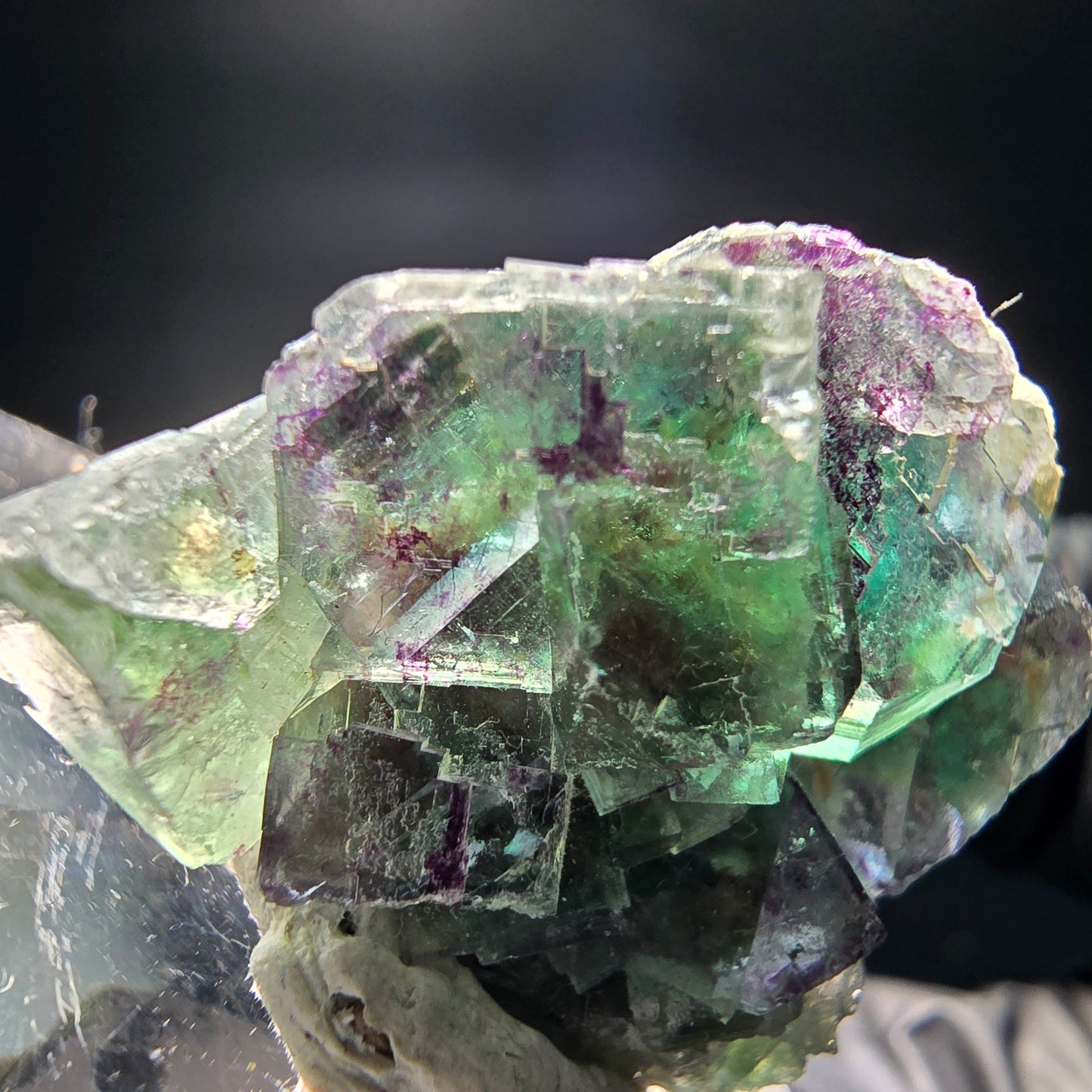 Klare Phantom Fluorit Würfel Stufe grün lila Okorusu Namibia 28*21*11mm Sammlung