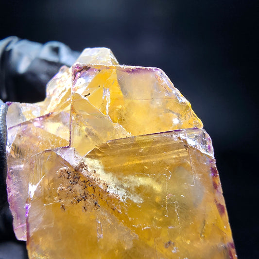 Niveau de cube de fluorite fantôme jaune violet Okorusu, collection namibie 34*21*20mm