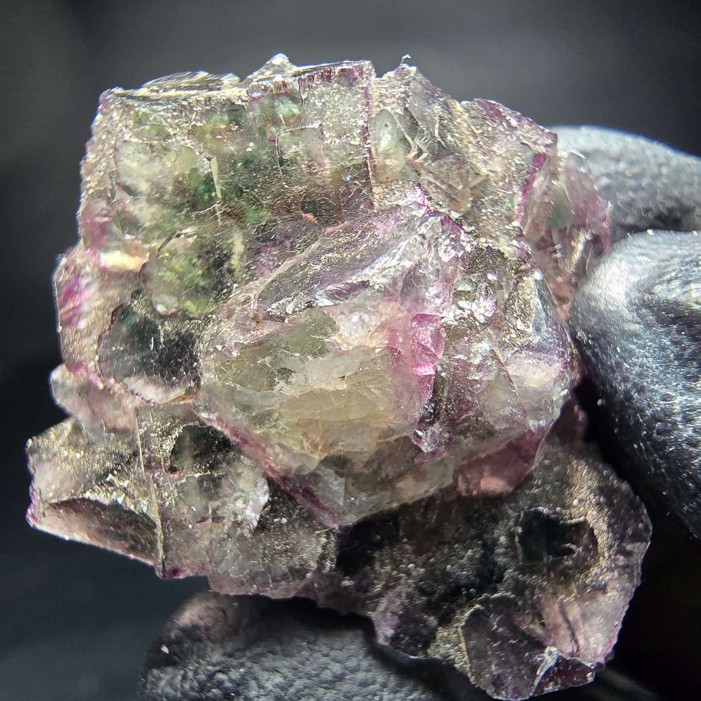 Phantom Fluorit Würfel Stufe grün lila Okorusu, Namibia 30*21*12mm Sammlung