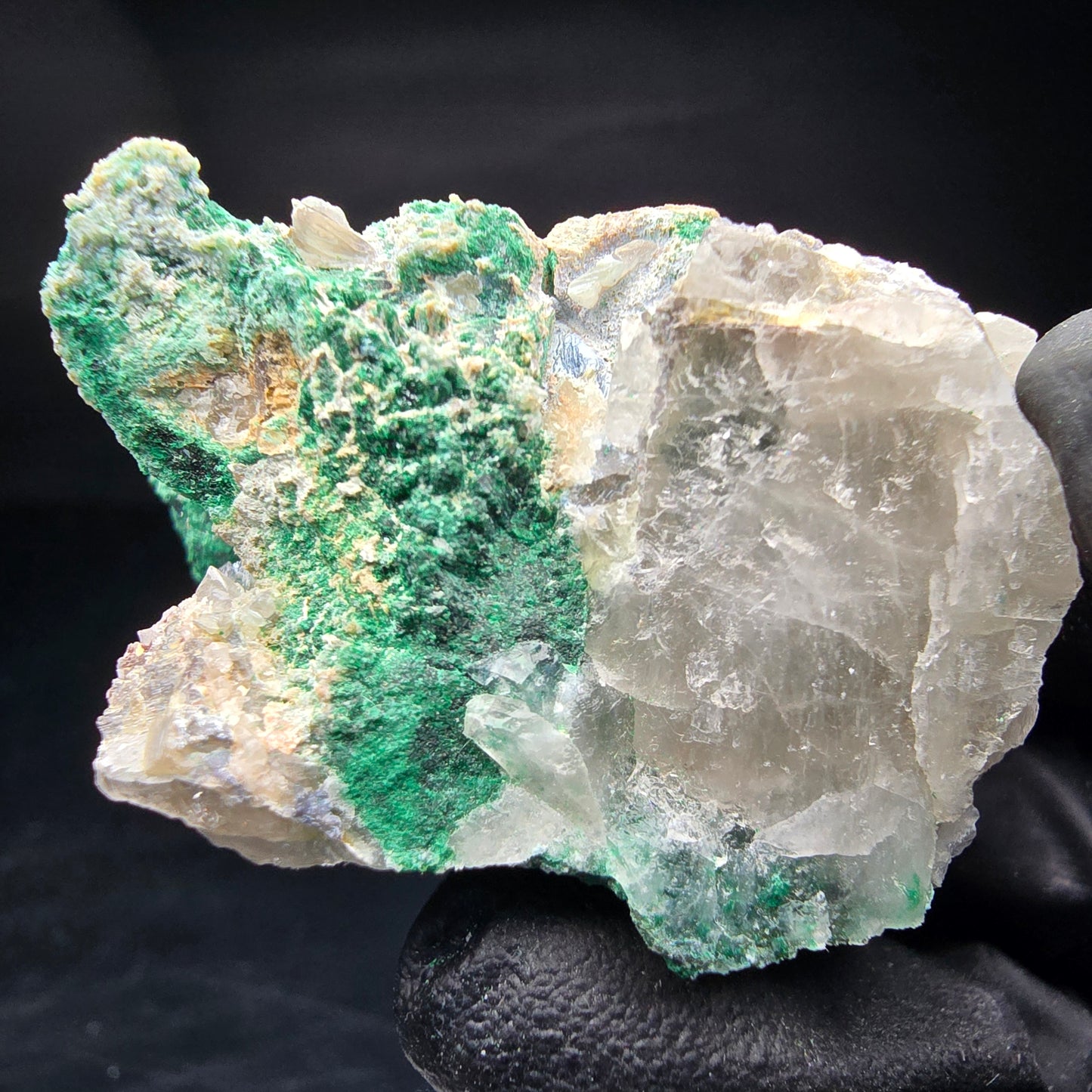 Seltene Malachit, Quarz Stufe Kaokoveld, Namibia 46*30*26mm Mineraliensammlung