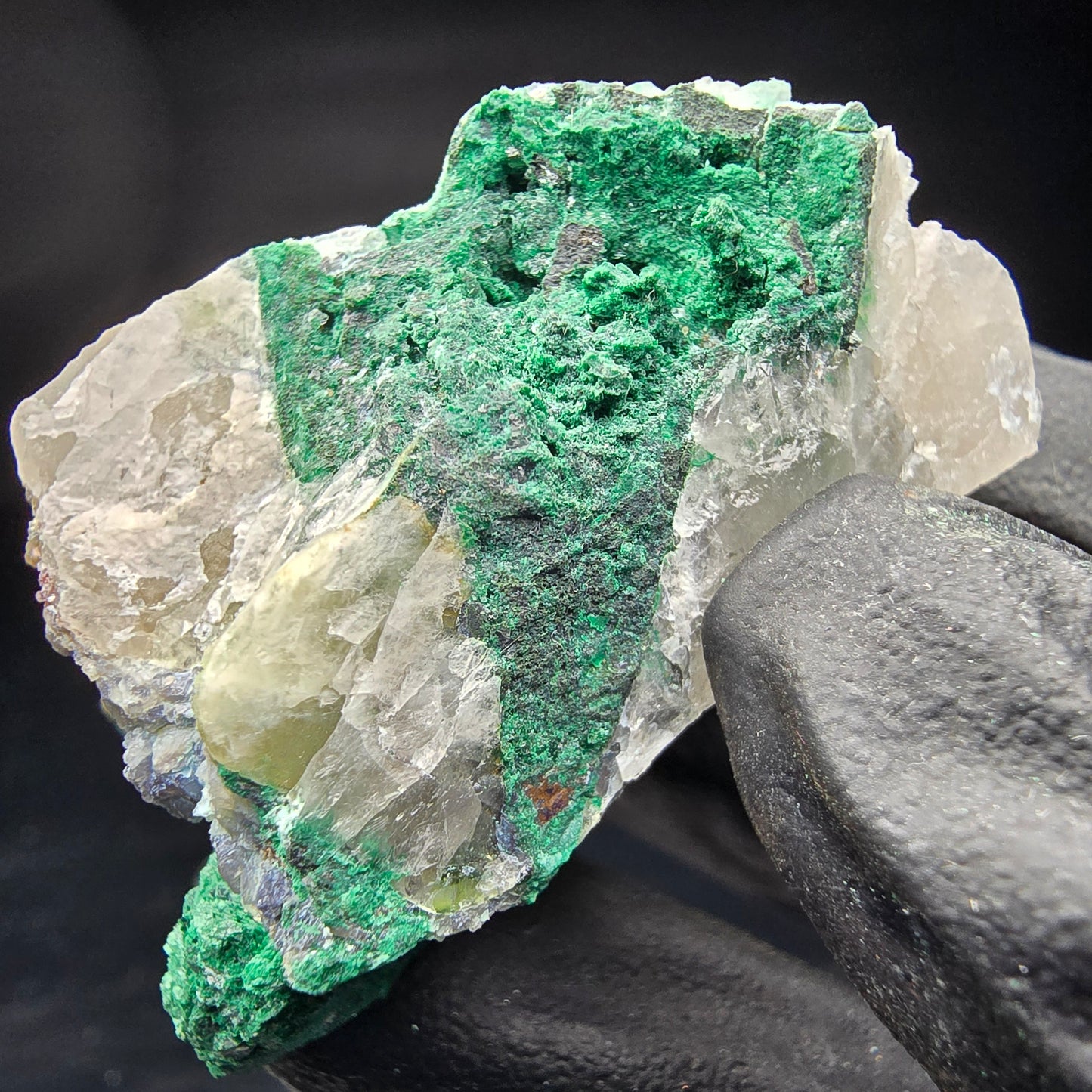 Seltene Malachit, Quarz Stufe Kaokoveld, Namibia 46*30*26mm Mineraliensammlung