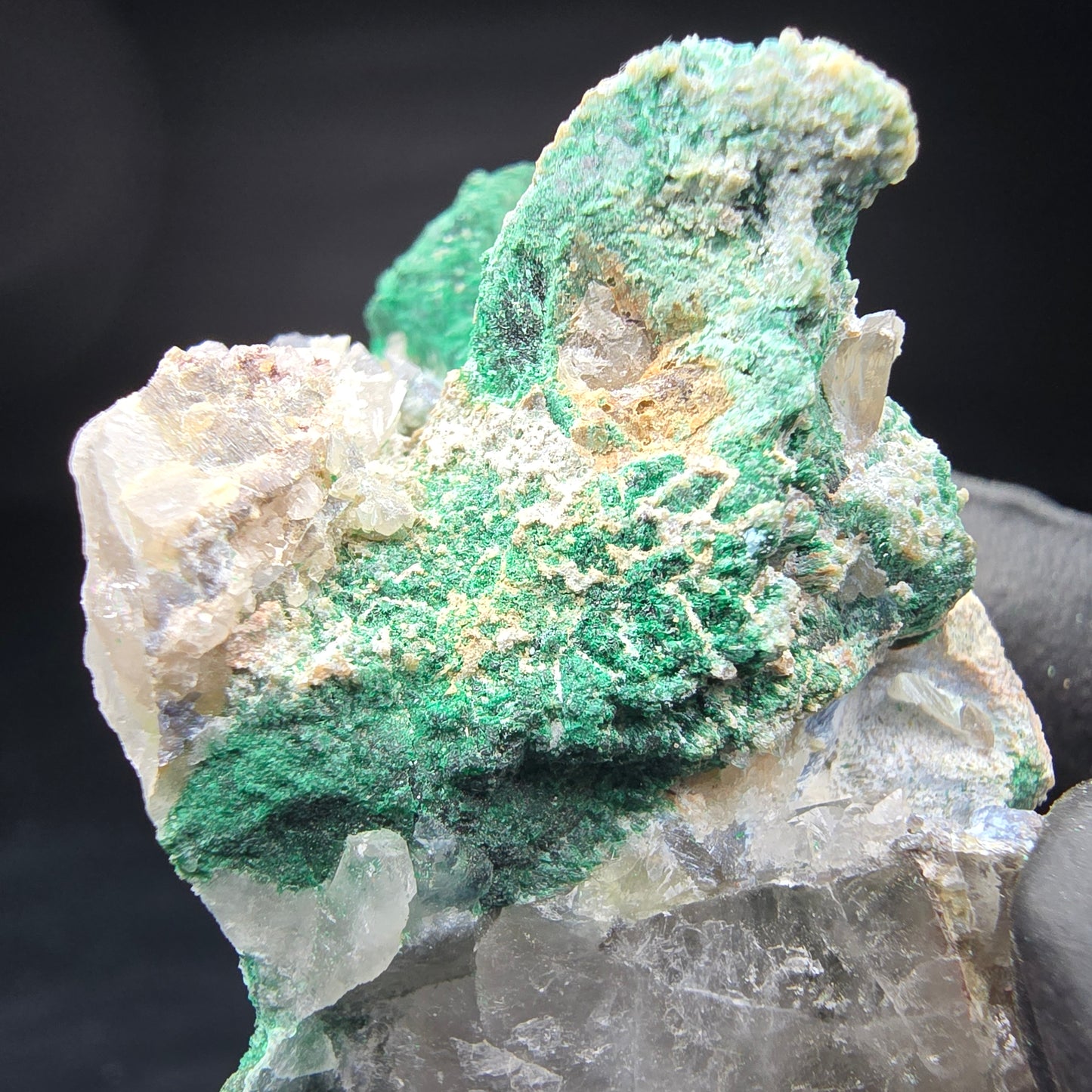 Seltene Malachit, Quarz Stufe Kaokoveld, Namibia 46*30*26mm Mineraliensammlung