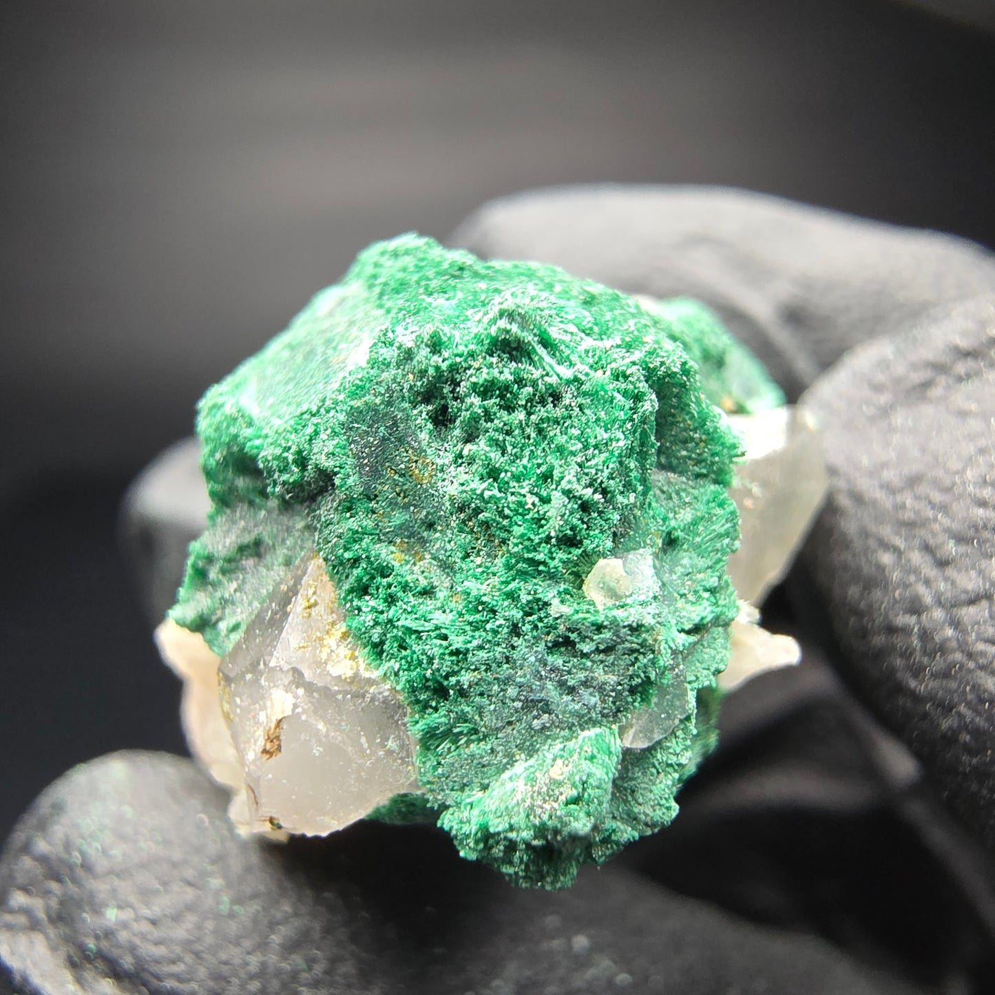 Seltene Malachit Stufe, grün Kaokoveld, Namibia 26*23*15mm Mineraliensammlung