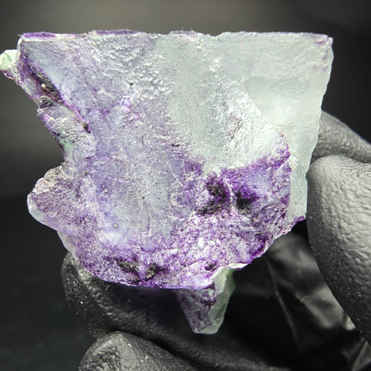 Clear zonal fluorite with schorl tourmaline specimen Erongo Namibia 34*21*29mm