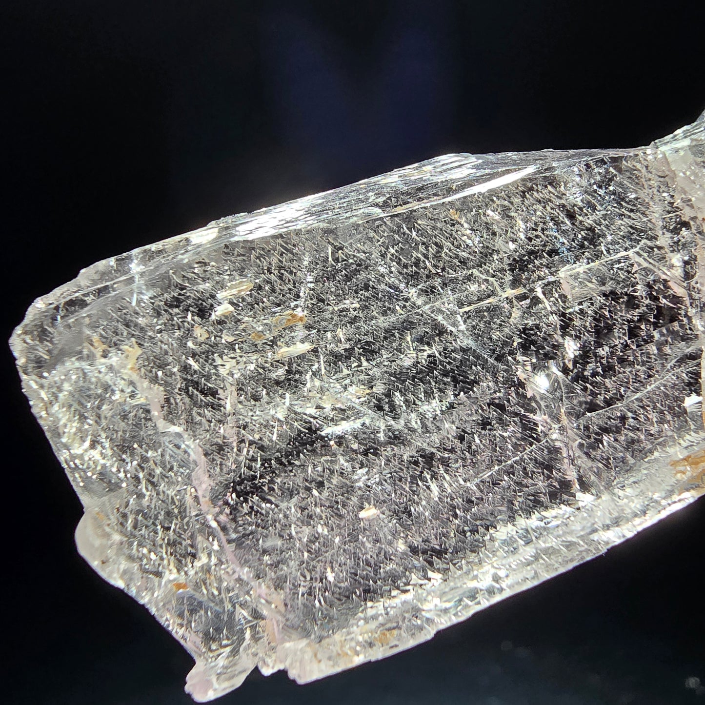 Seltener Kunzit X Spodumen Kristall rosa UV Mineral 80*26*5mm aus Brasilien