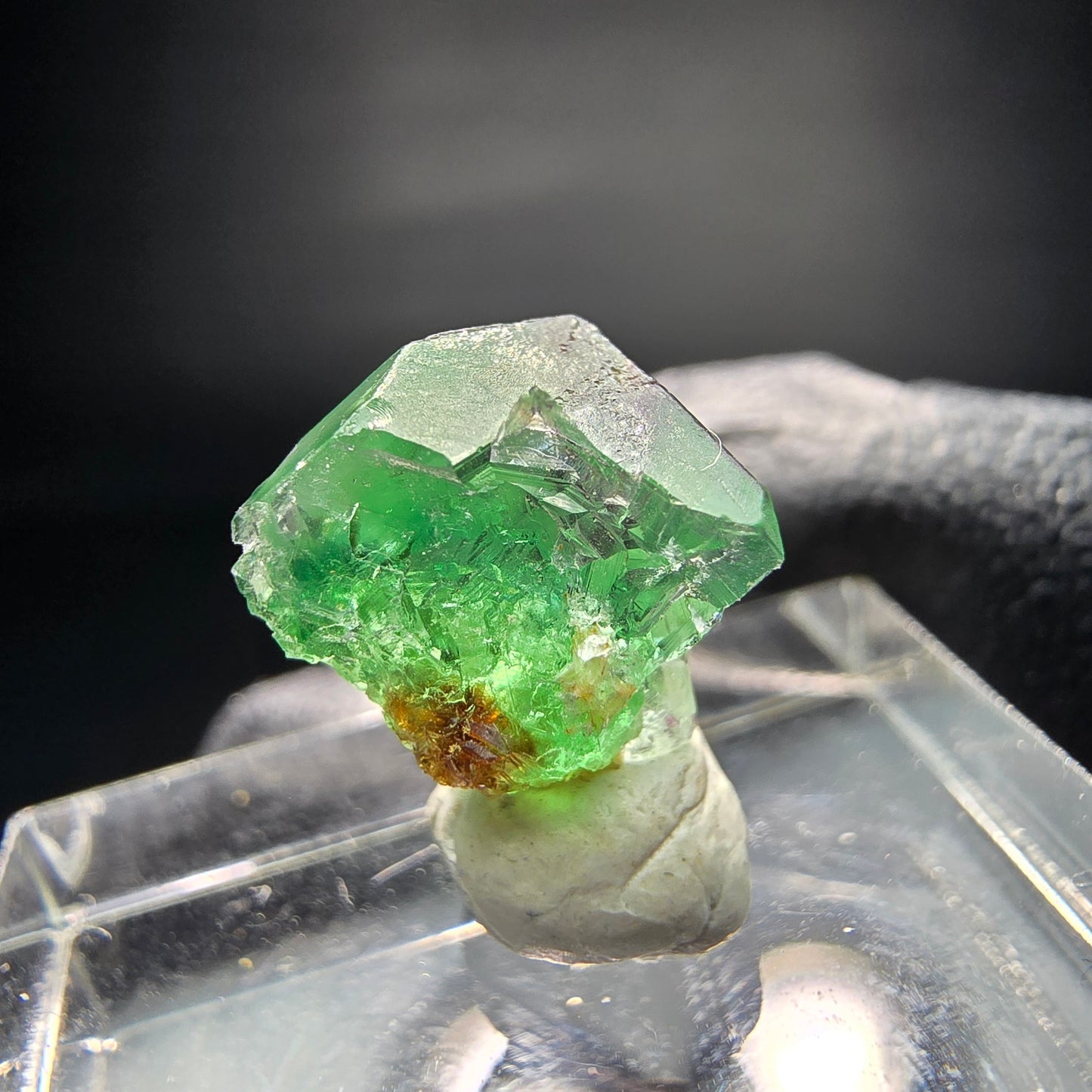 Cube de fluorite fantôme transparent marron violet vert Erongo namibie collection 11*10*8mm