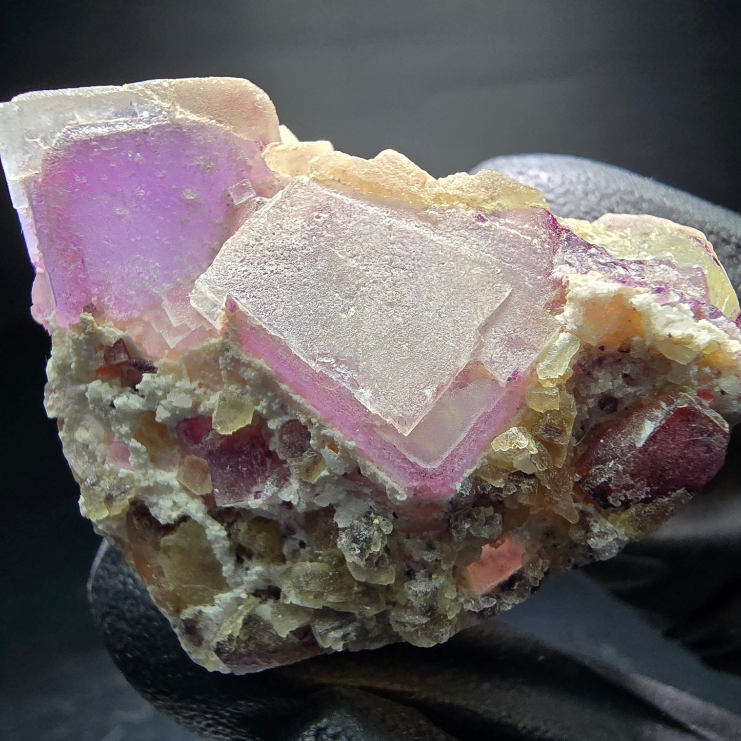 Phantom Fluorite Cube Tier Vert Violet Omehane, Namibie 41*31*31mm Collection