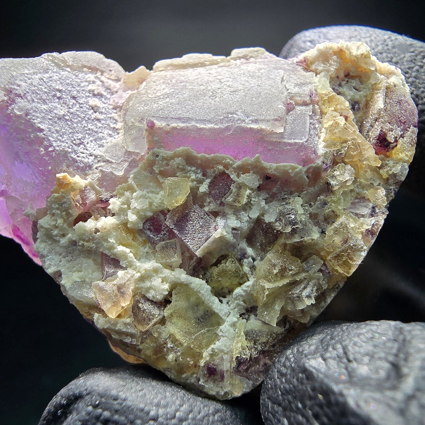 Phantom Fluorite Cube Tier Vert Violet Omehane, Namibie 41*31*31mm Collection