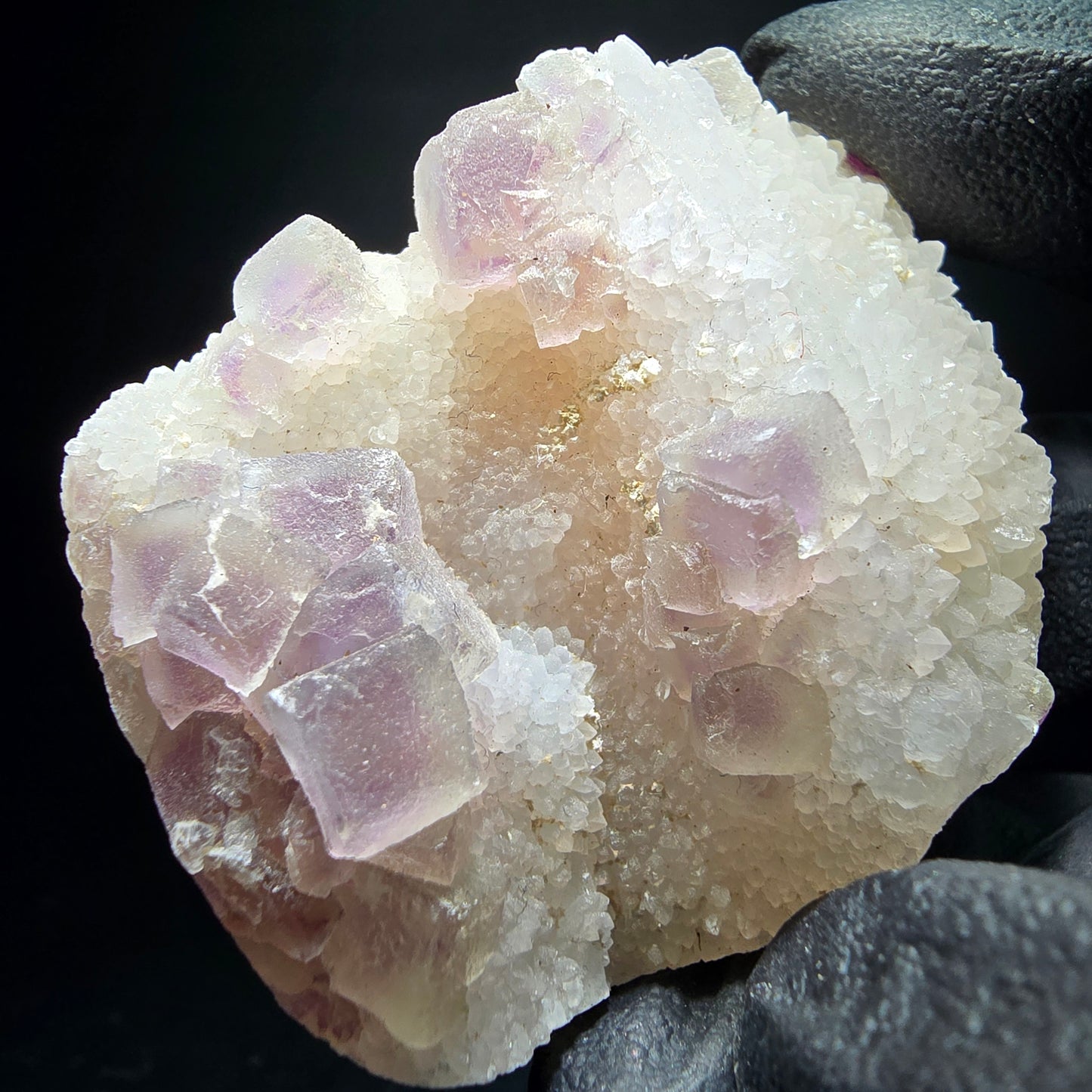 Cube de fluorite fantôme vert violet, spécimen de quartz Omehane, Namibie 55*42*18mm