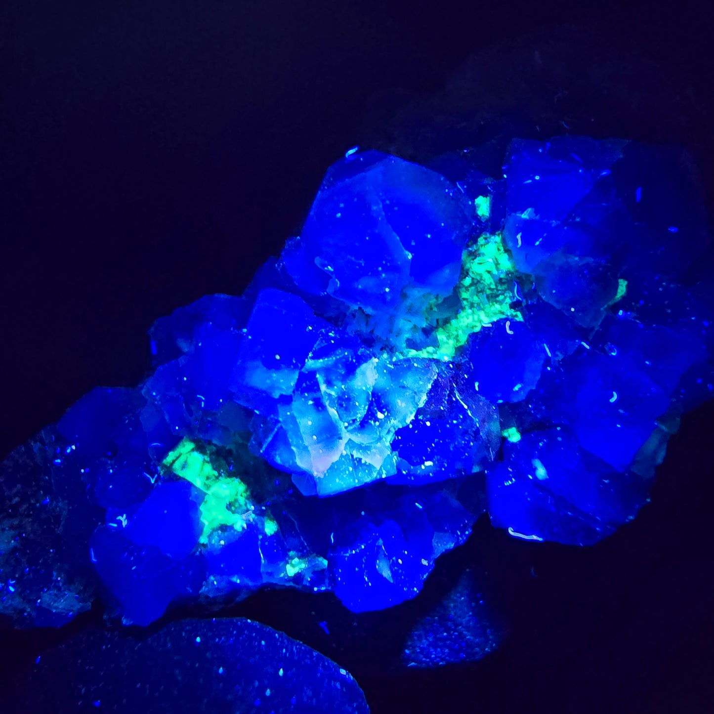 Rare zonar fluorite vert violet Schörl tourmaline spécimen Erongo Namibie 60*41*20mm