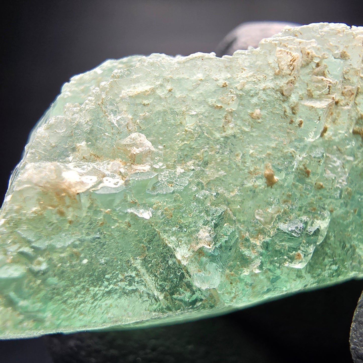 Cube de fluorite fantôme étagé vert turquoise Omehane, namibie 55*21*14mm