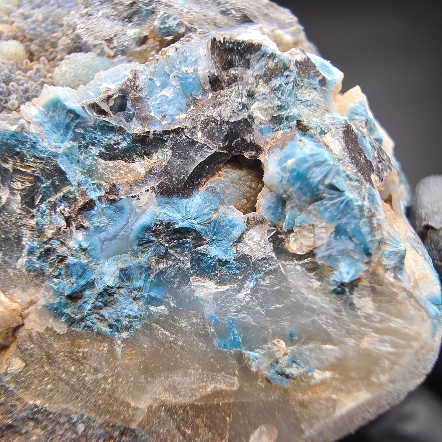 Rare Shattuckite specimen blue, sphere crystals Kaokoveld, Namibia 54*53*48mm