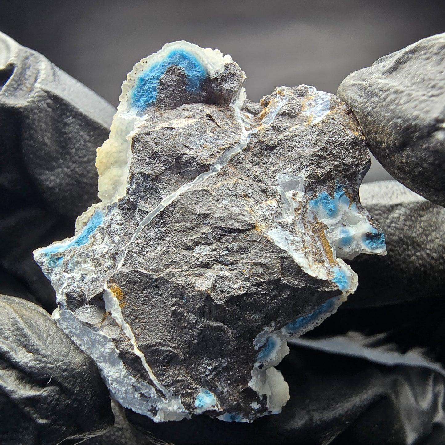 Rare Shattuckite specimen blue, sphere crystals Kaokoveld, Namibia 36*28*23mm