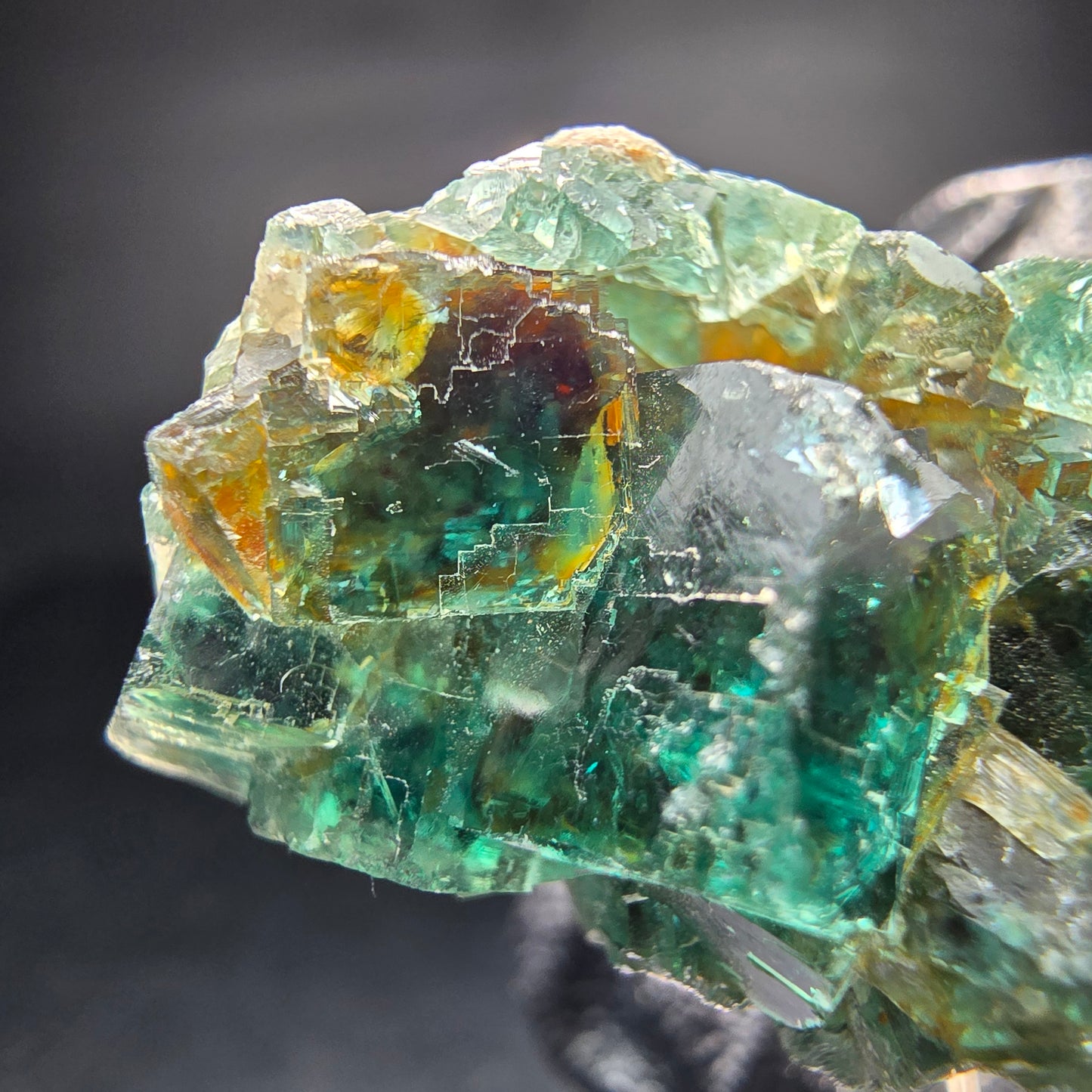 Seltene klare Phantom Fluorit Würfel Stufe grün Okorusu, Namibia 25*18*17mm