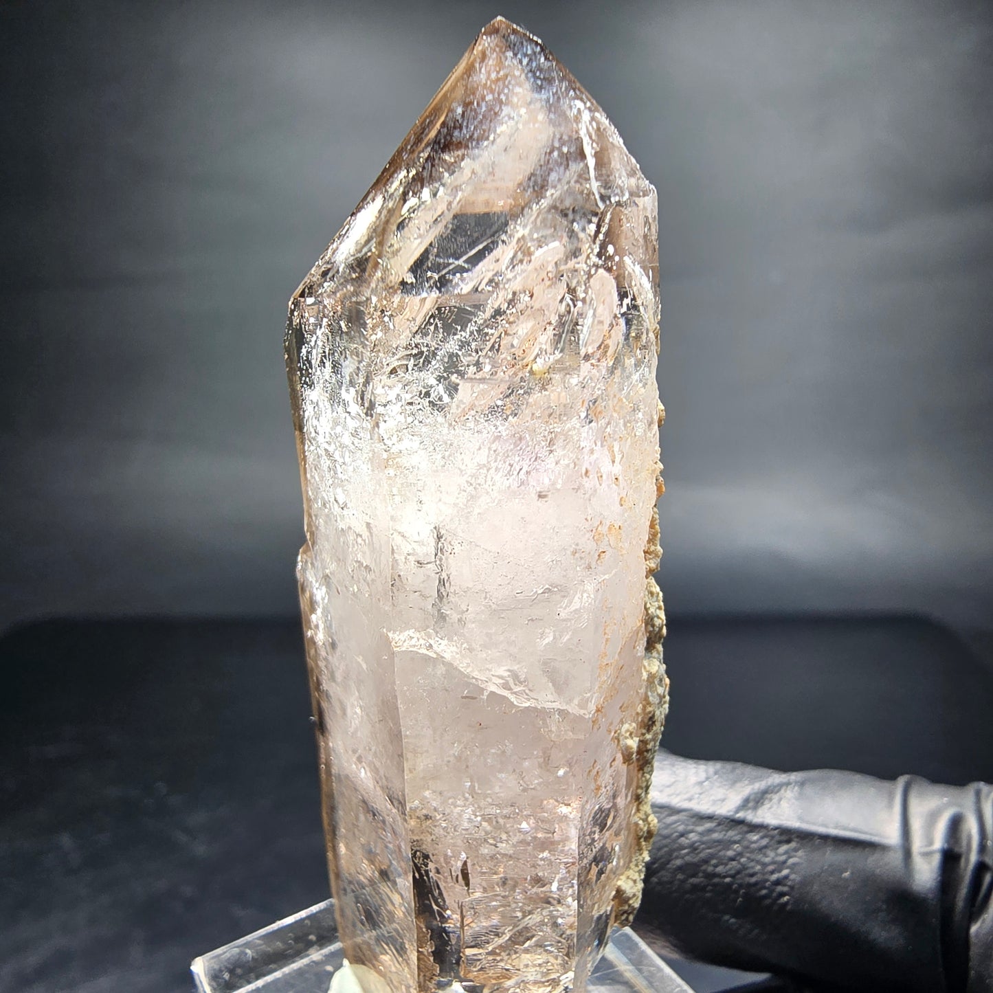 Points à double terminaison en quartz fumé fantôme clair Goboboseb namibie 62*25*19mm