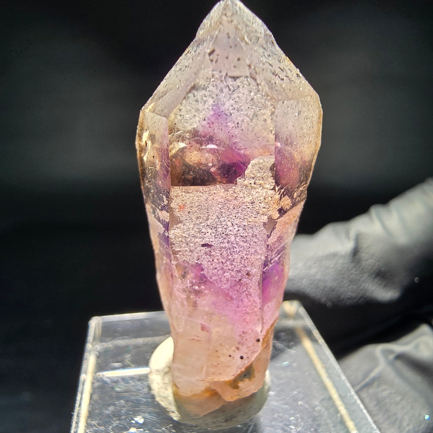 Klare Phantom Amethyst Zepter Spitze lila braun Brandberg, Namibia 37*16*13mm