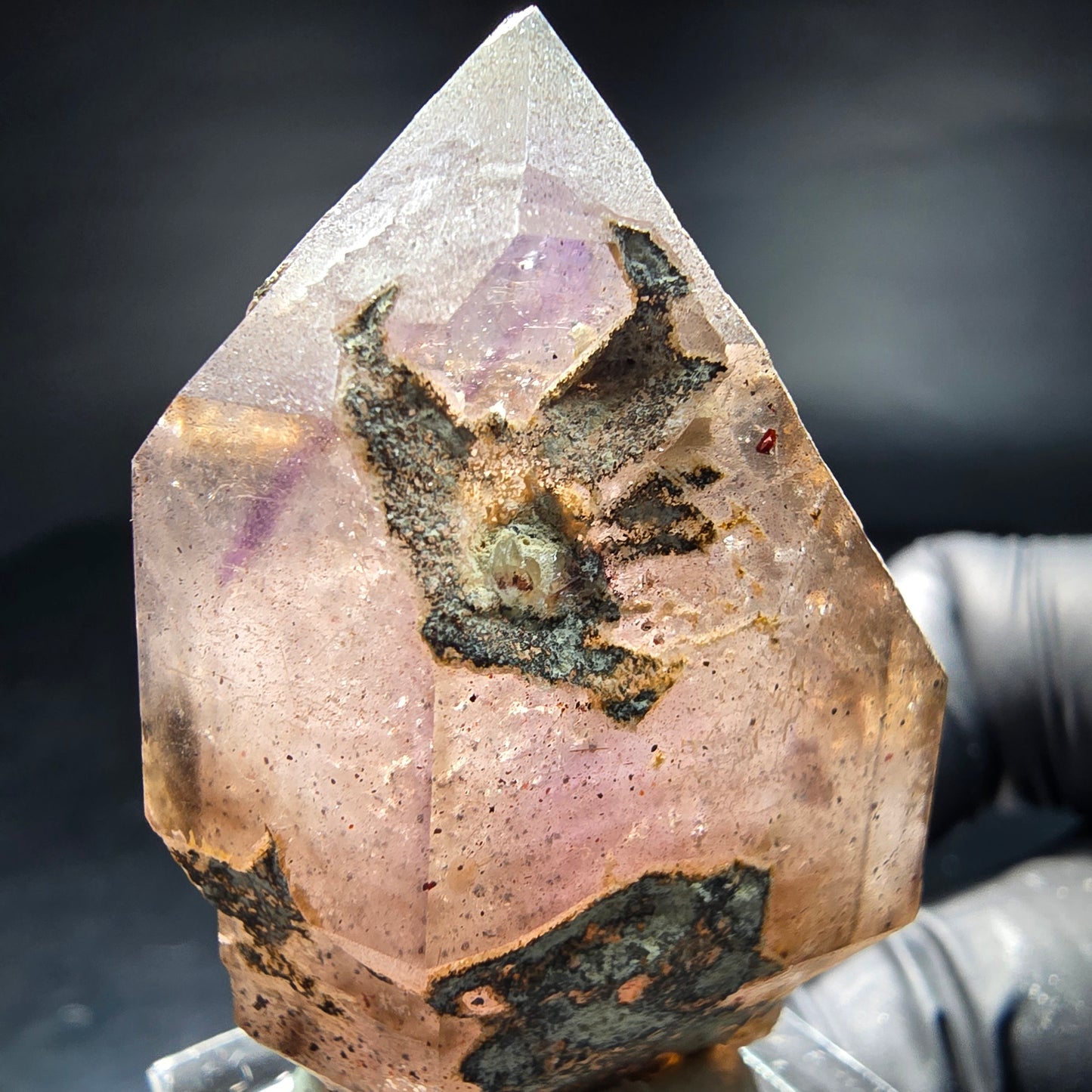 Schöne Phantom Amethyst Zepter Spitze lila Brandberg, Namibia 44*32*21mm