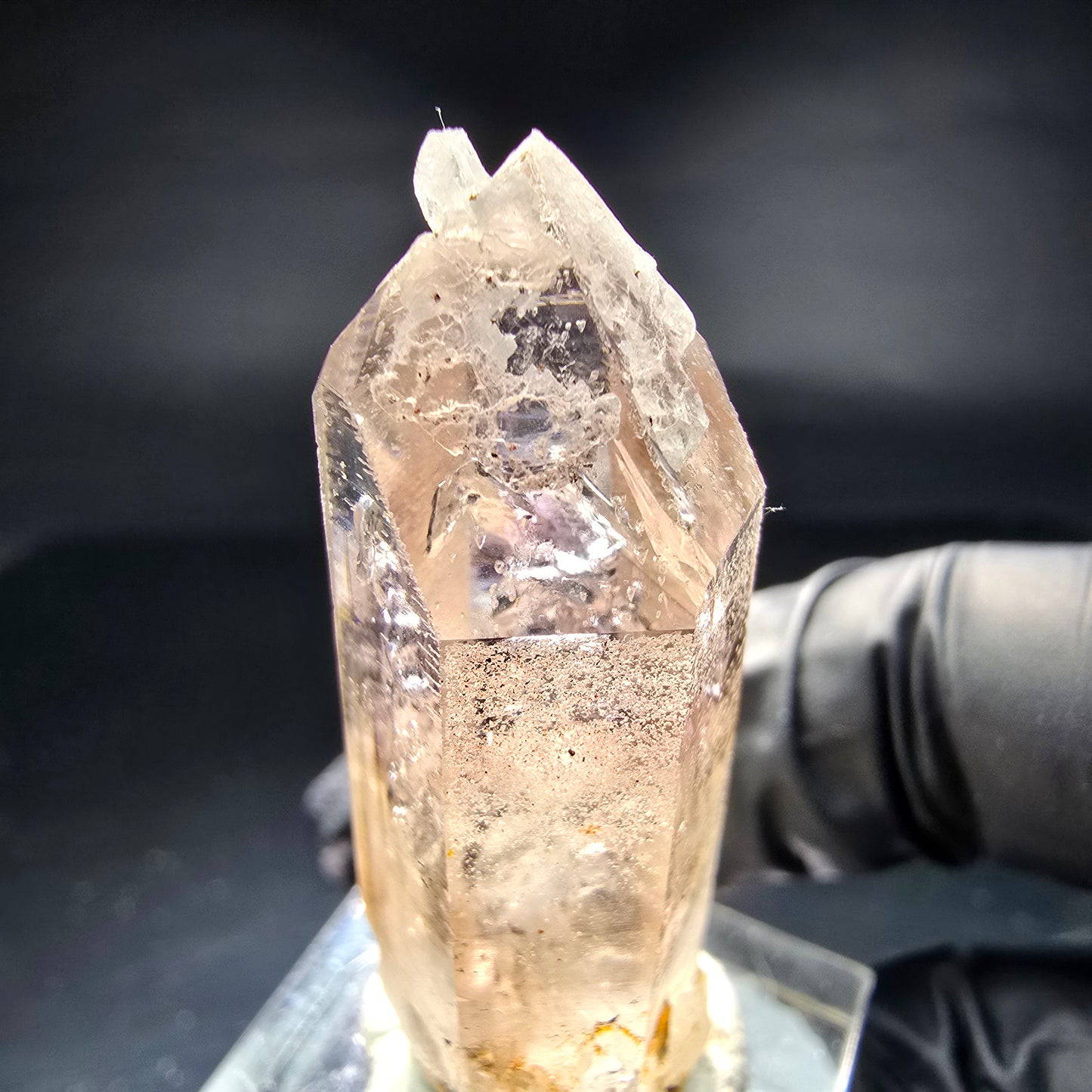 Klare Enhydro Phantom Rauchquarz Spitze 1x Blase Goboboseb, Namibia 45*19*14mm