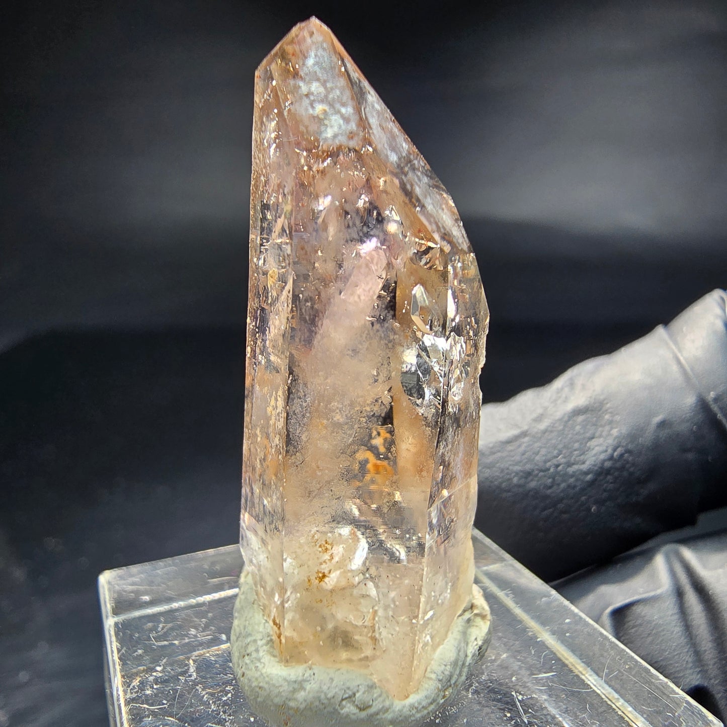 Quartz fumé fantôme clair, pointe de sceptre Goboboseb namibie, Collection 34x15x14mm
