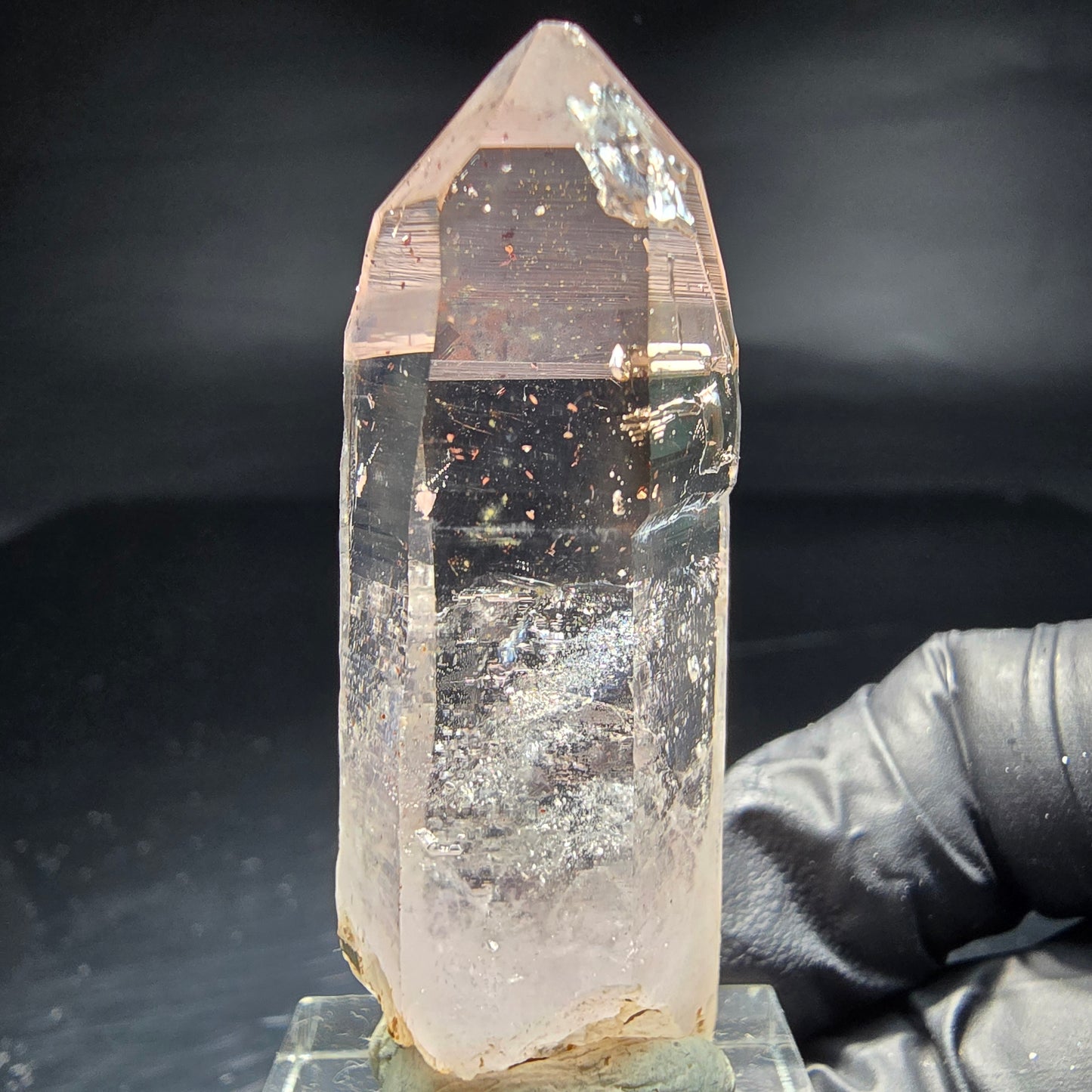 Pointe de sceptre Amehtyst transparente, violet marron, Goboboseb namibie, Collection 48x18x16mm